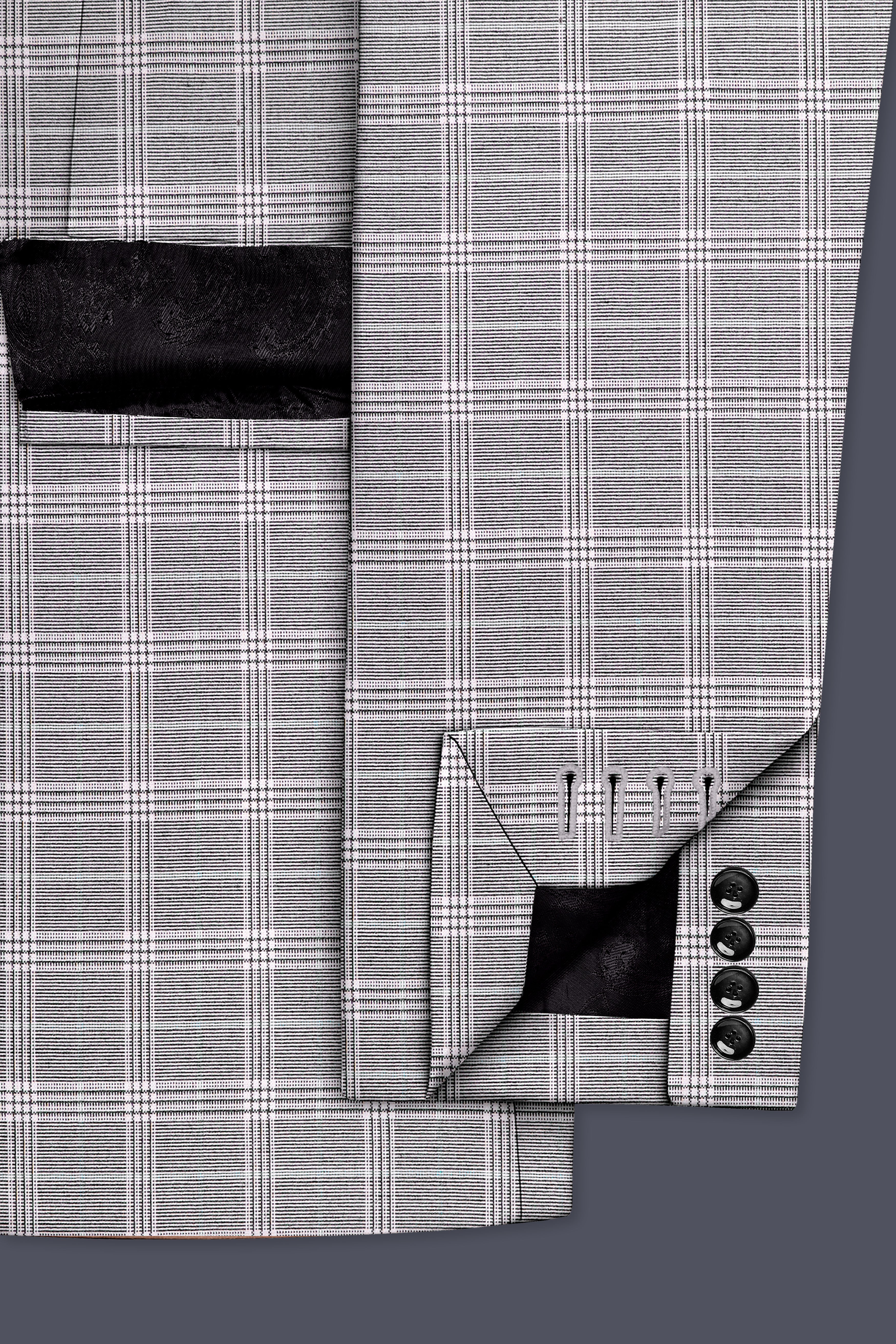 Cinerro-Venus Gray Plaid Wool Rich Single Breasted Suit