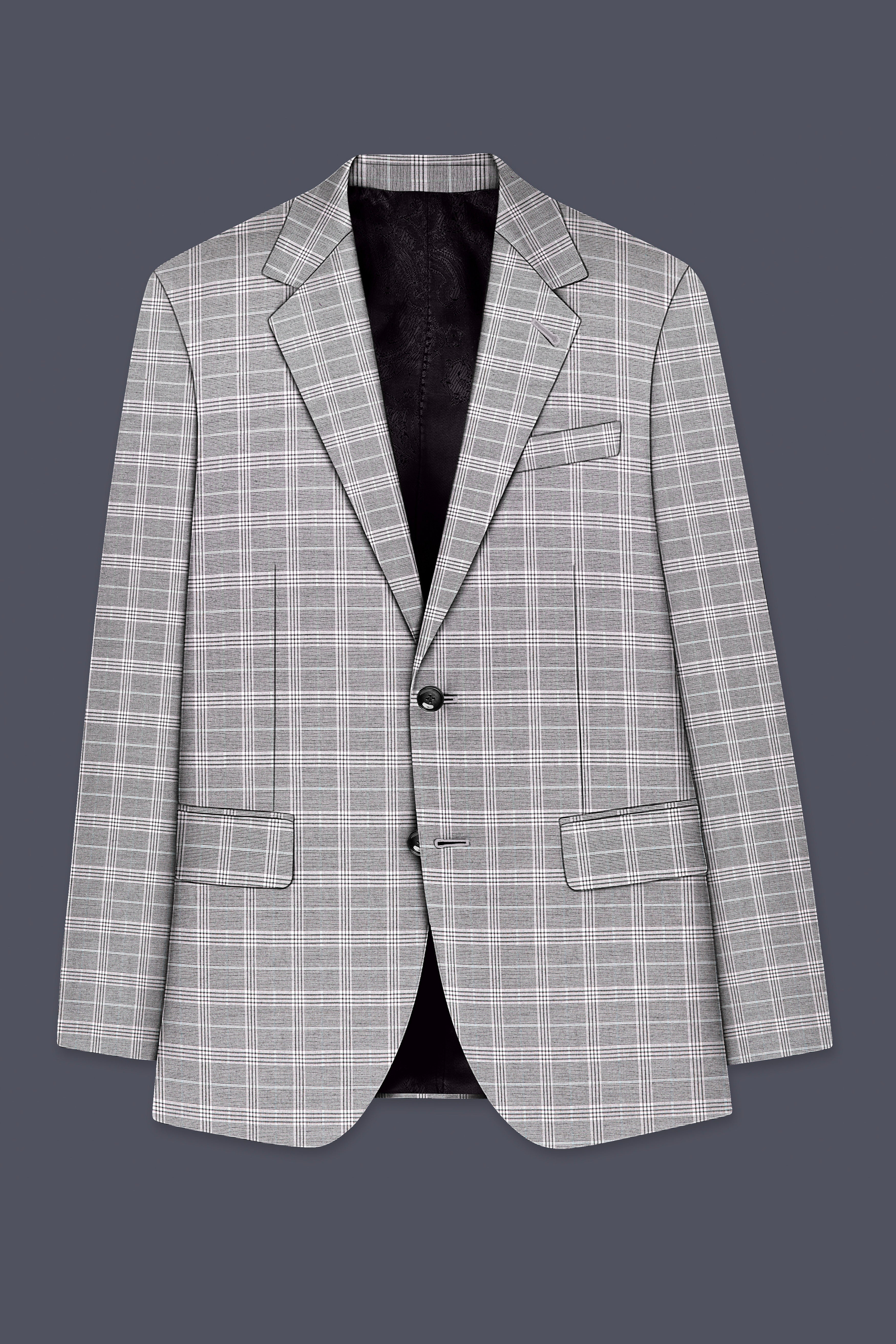 Cinerro-Venus Gray Plaid Wool Rich Single Breasted Suit