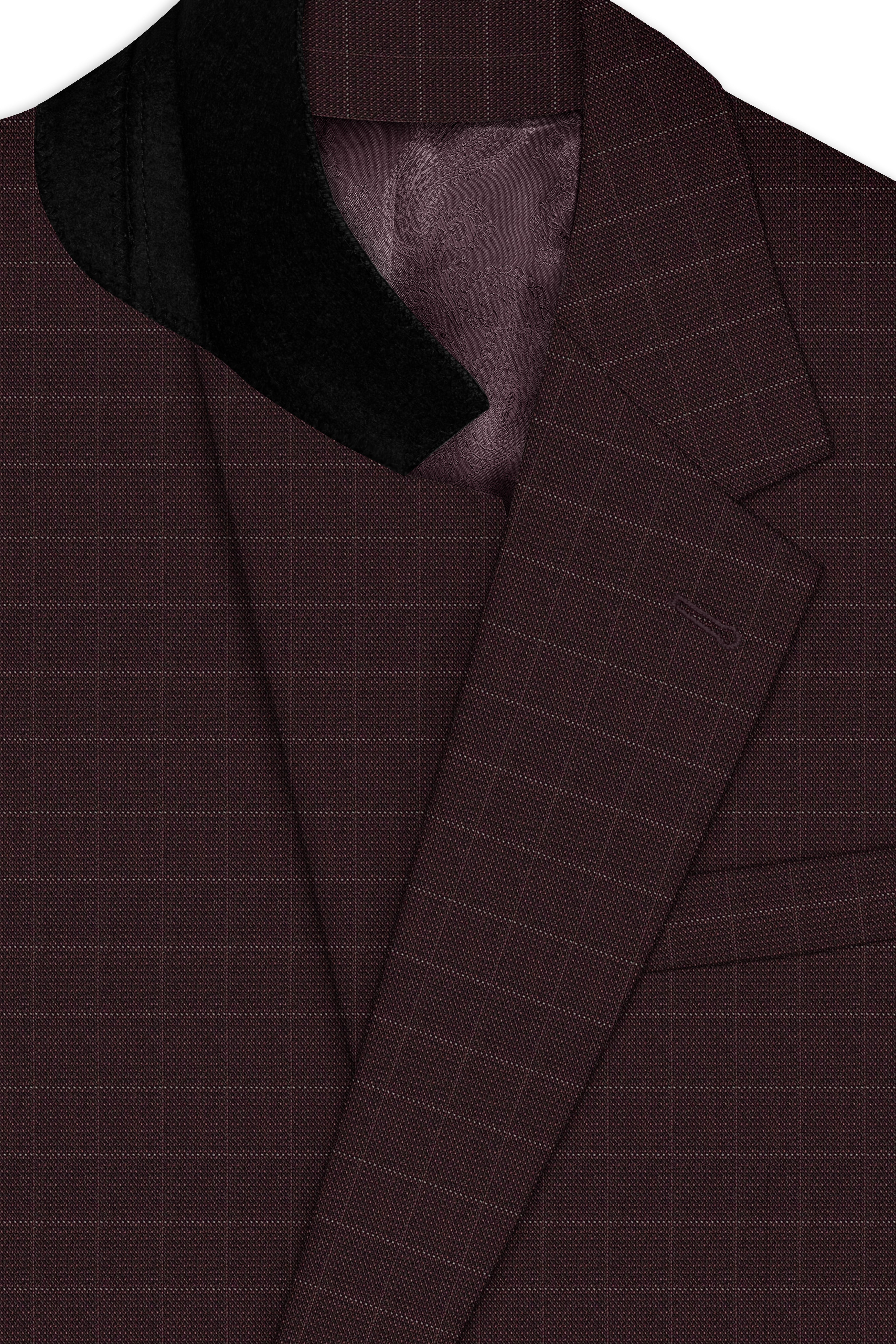 Aurethund-Thunder Brown Plaid Wool Rich Single Brested Suit