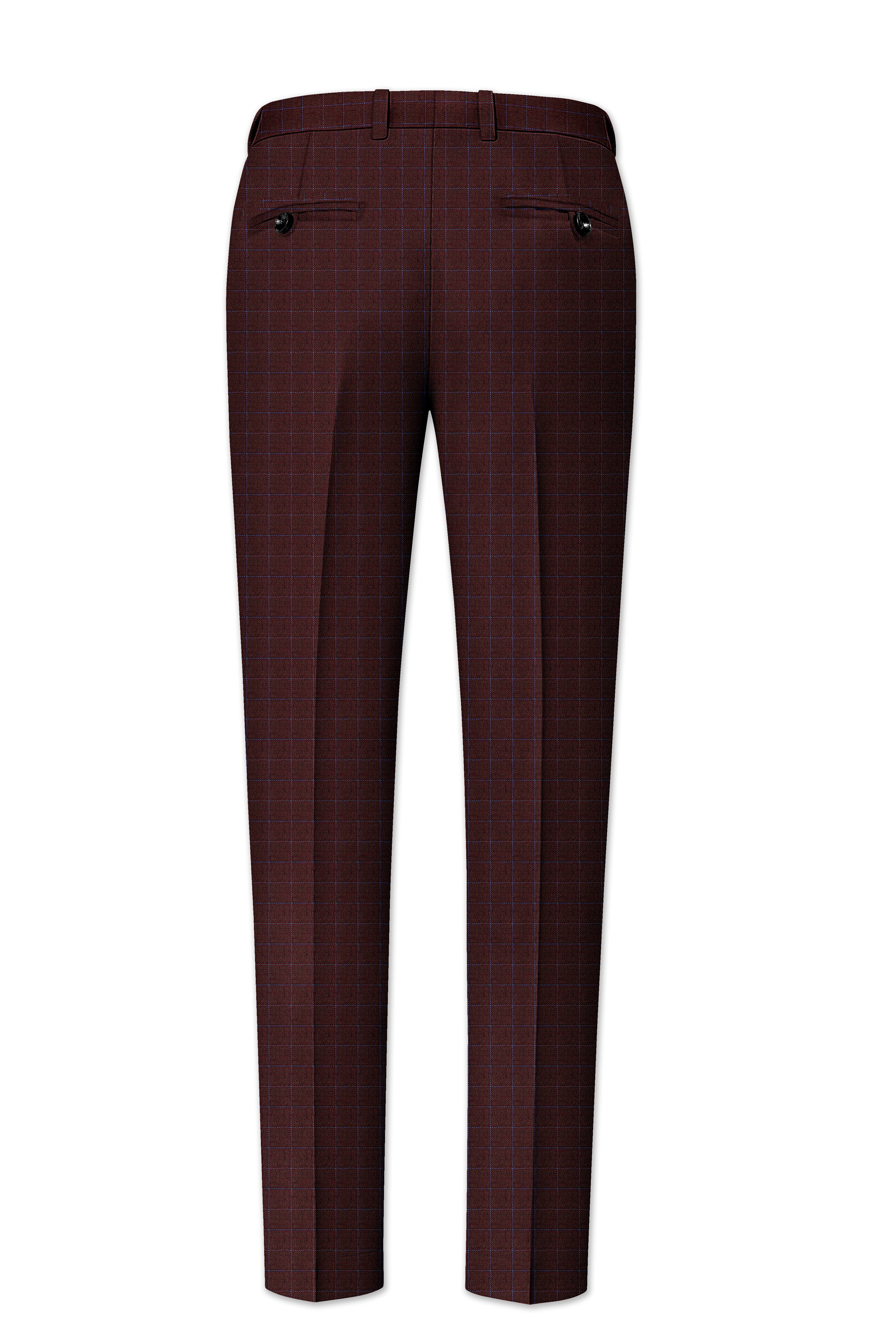Wolvoro-Eclipse Brown Plaid Wool Rich Double Breasted Suit