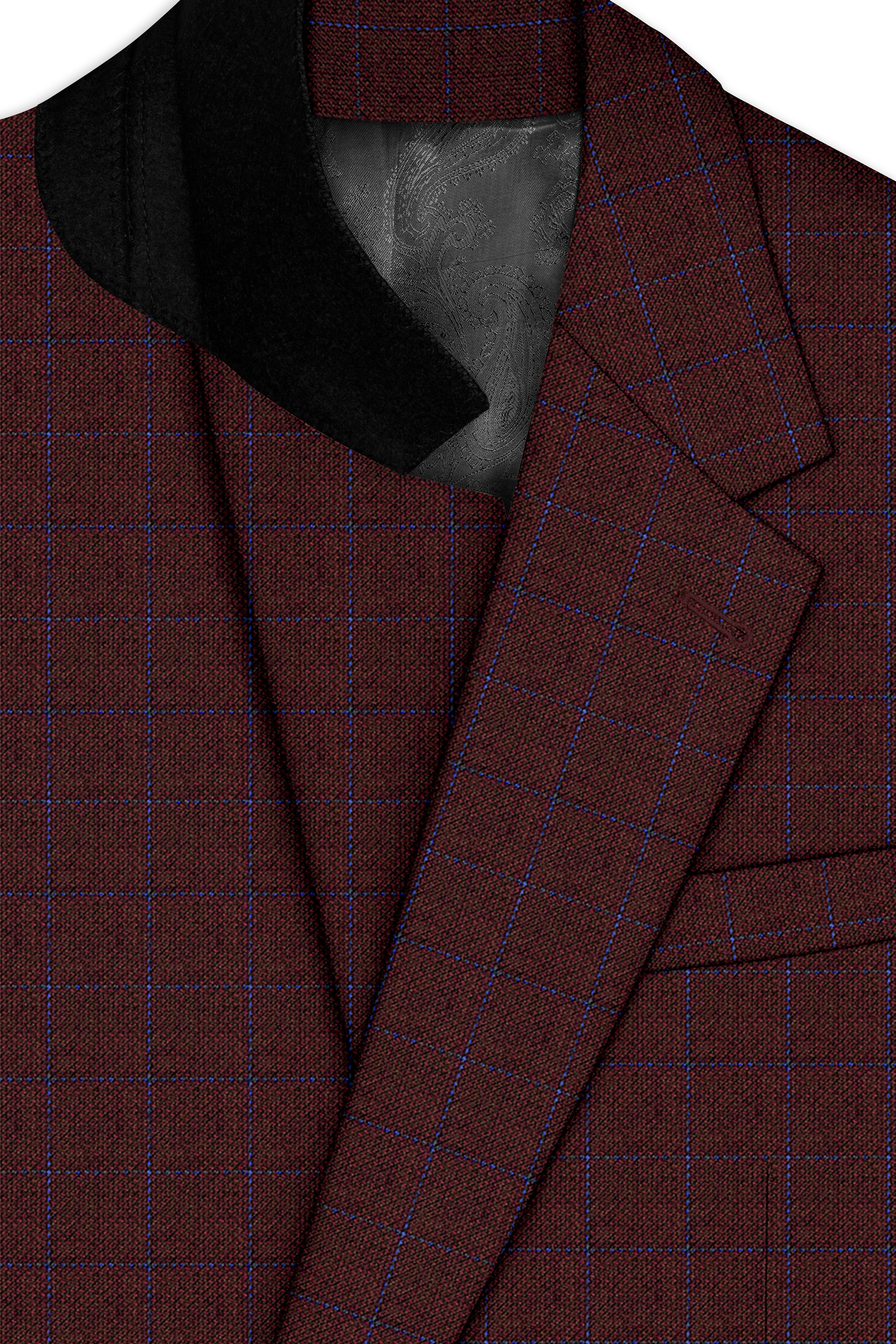 Wolvoro-Eclipse Brown Plaid Wool Rich Single Breasted Suit