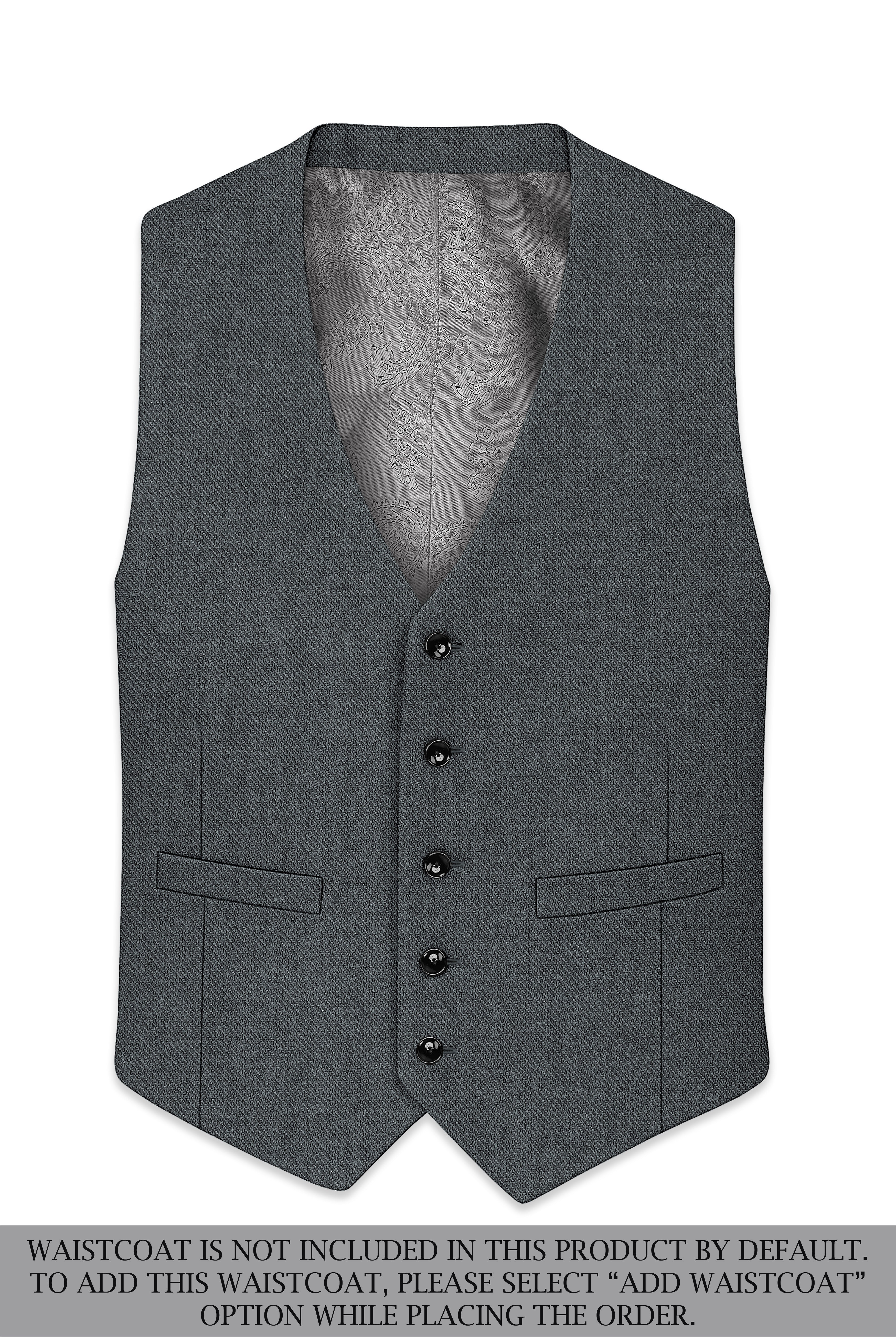 Gravano-Ship Gray Textured Tweed Double Breasted Suit