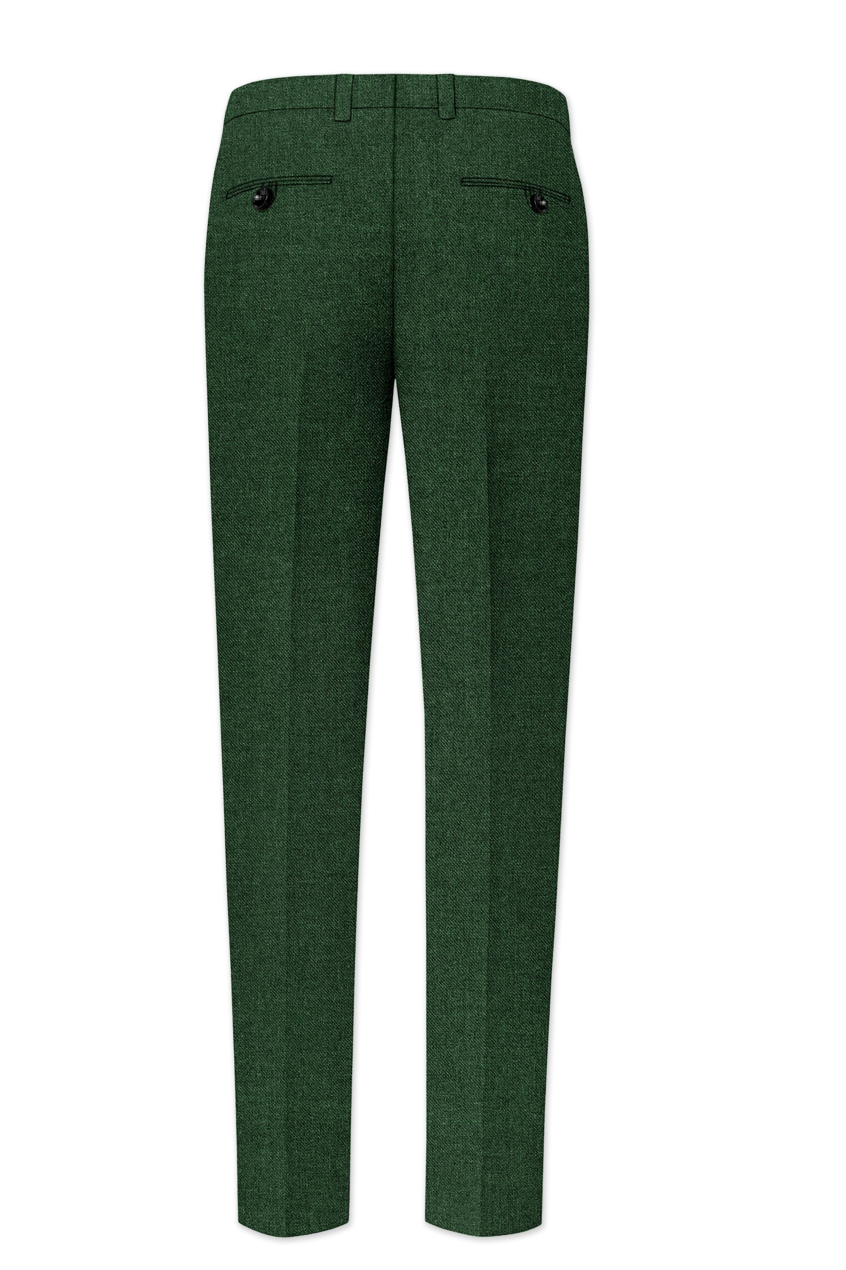 Virenza-Mystle Green Textured Tweed Double Breasted Suit