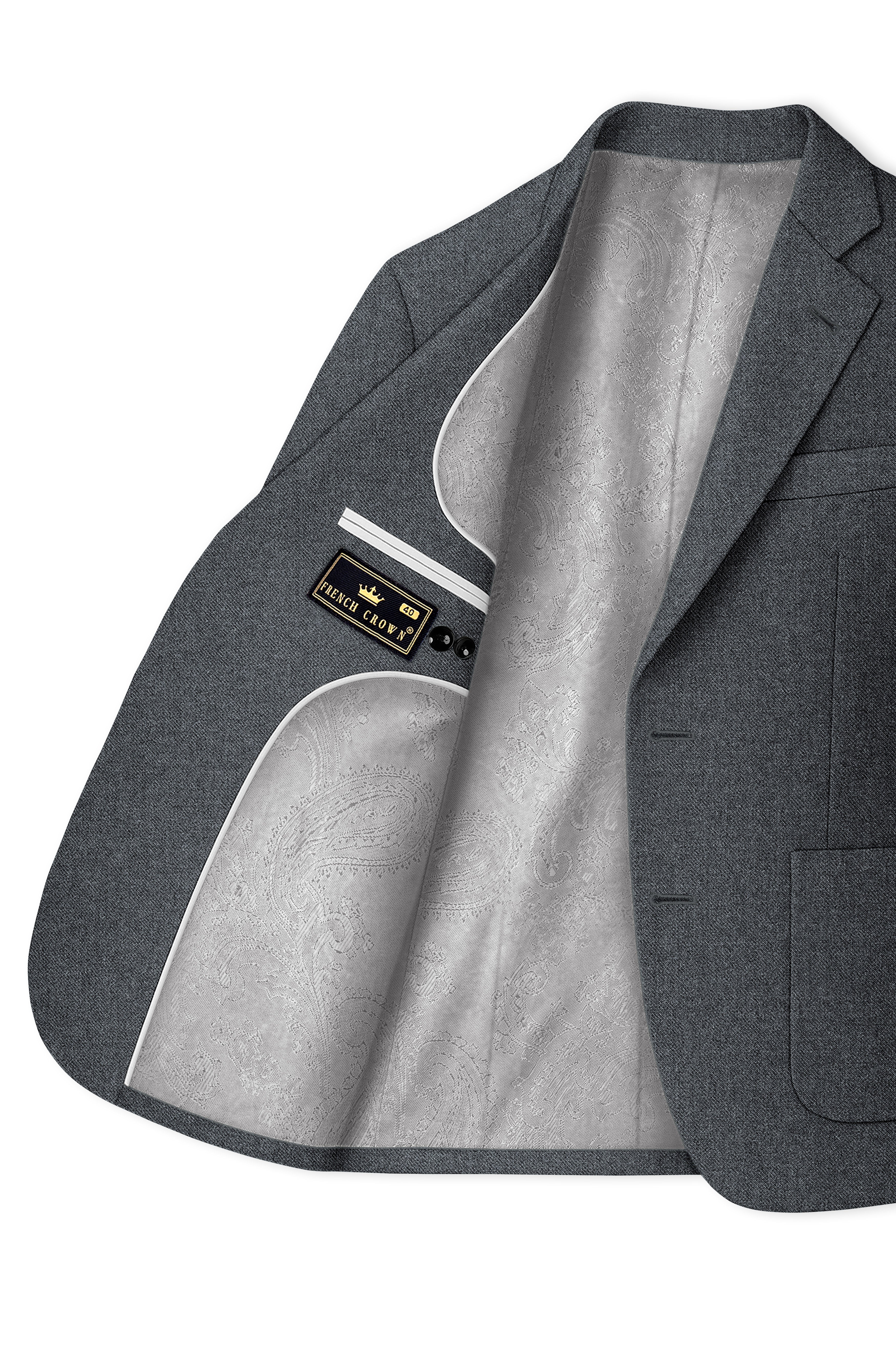 Gravano-Ship Gray Textured Tweed Single Breasted Sports Suit