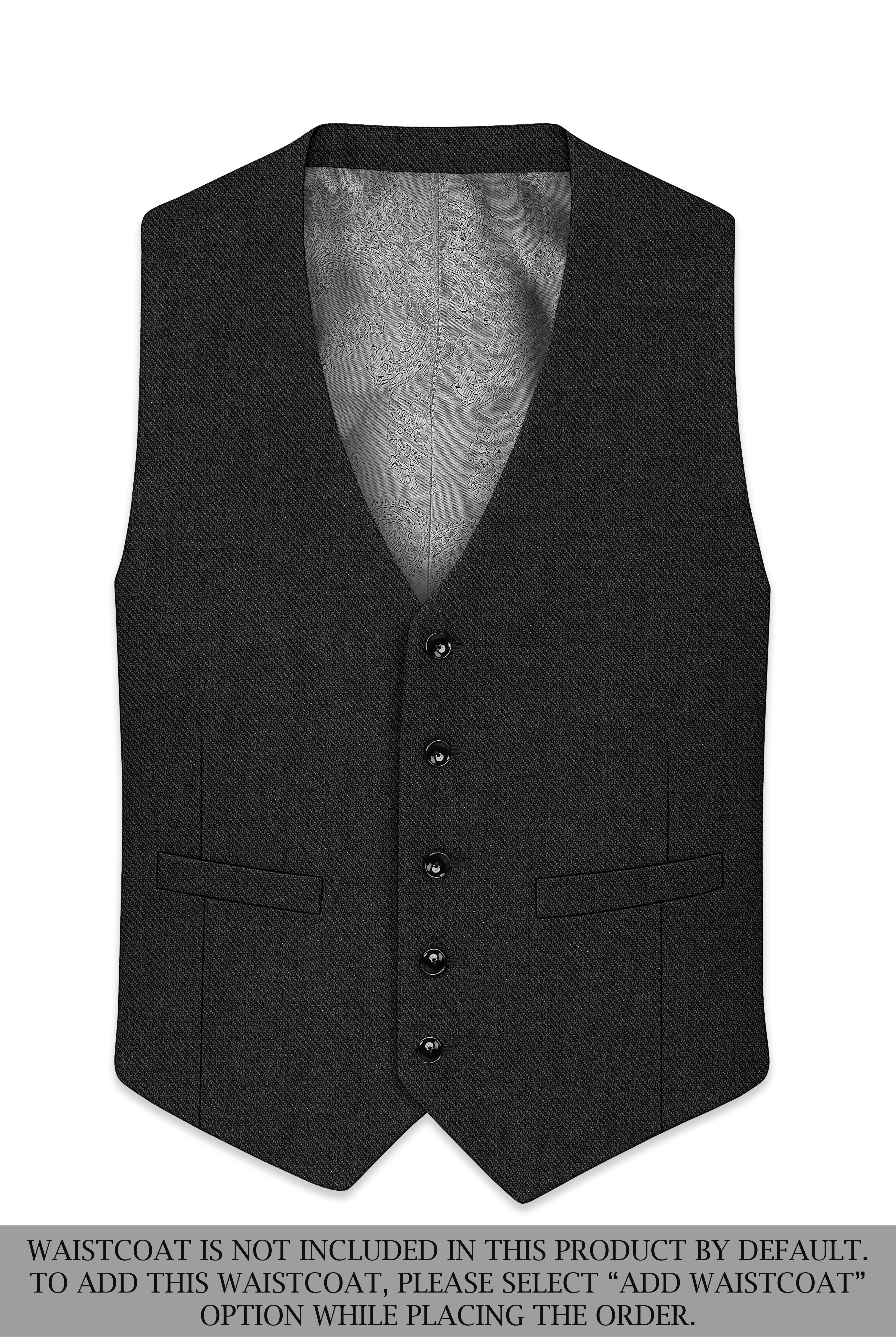 Metallo-Gunmetal Gray Textured Tweed Single Breasted Sports Suit