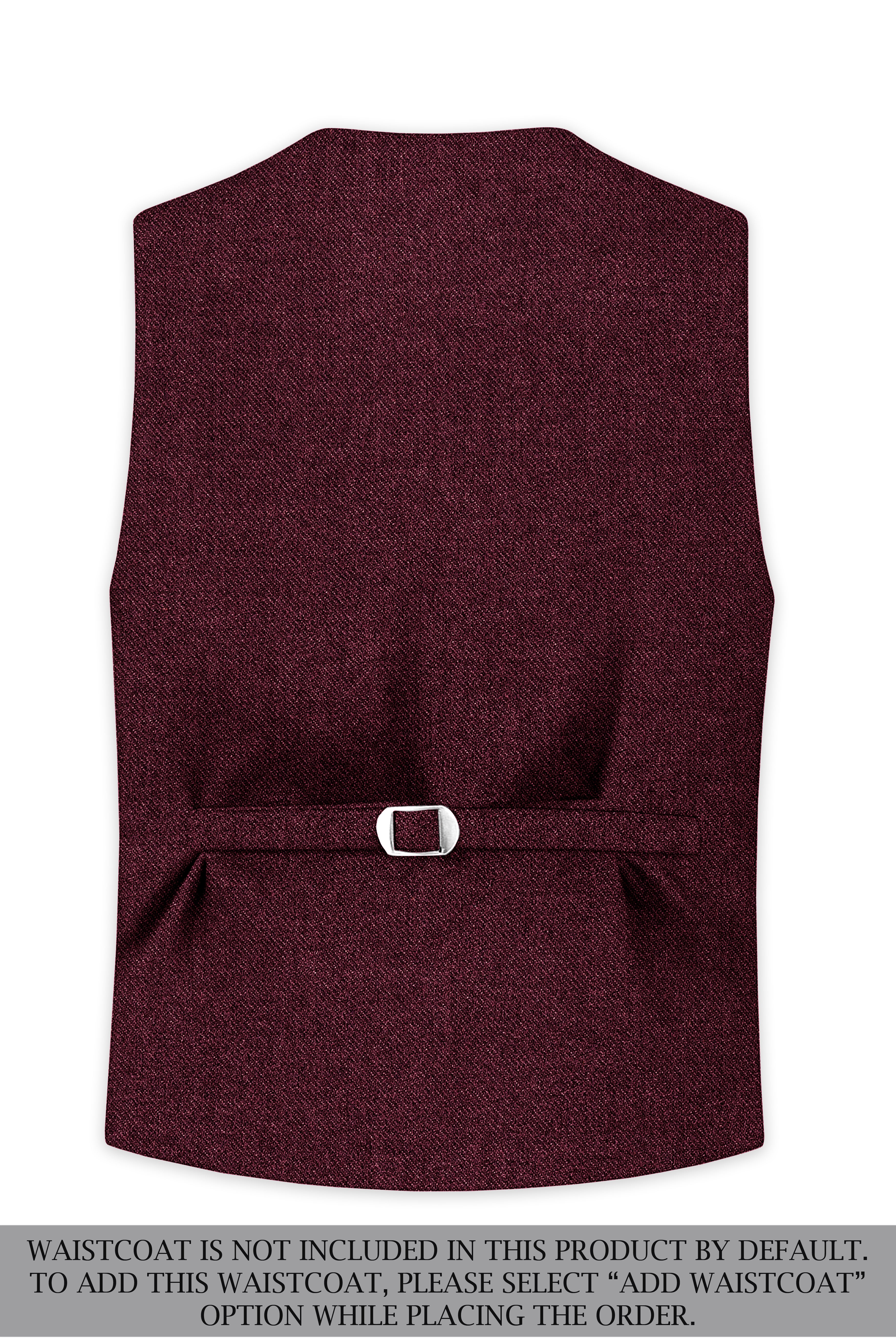 Burgvoro-Crated Maroon Textured Tweed Single Breasted Sports Suit
