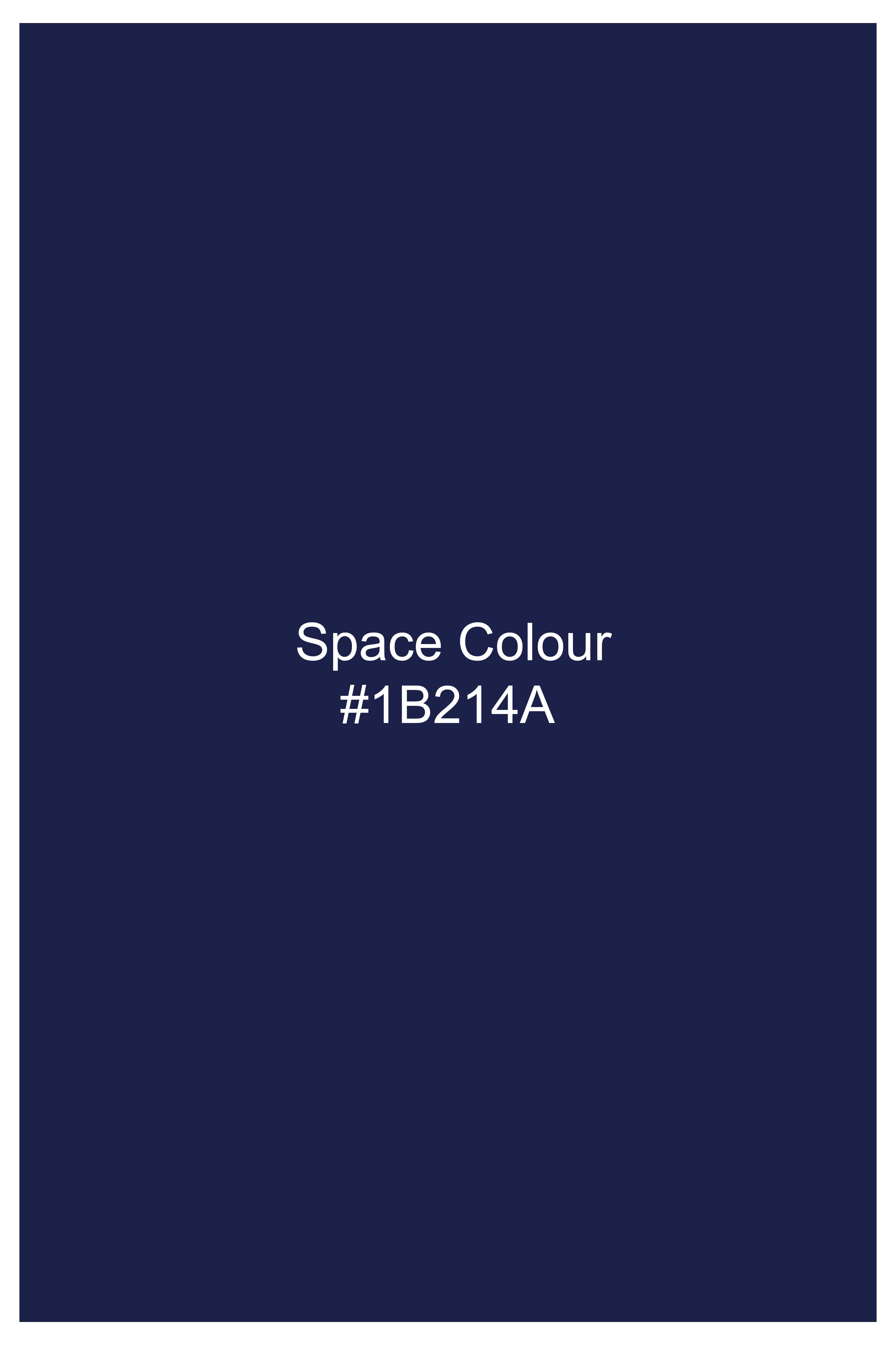 Bluvoro-Space Blue Textured Wool Rich Single Breasted Suit