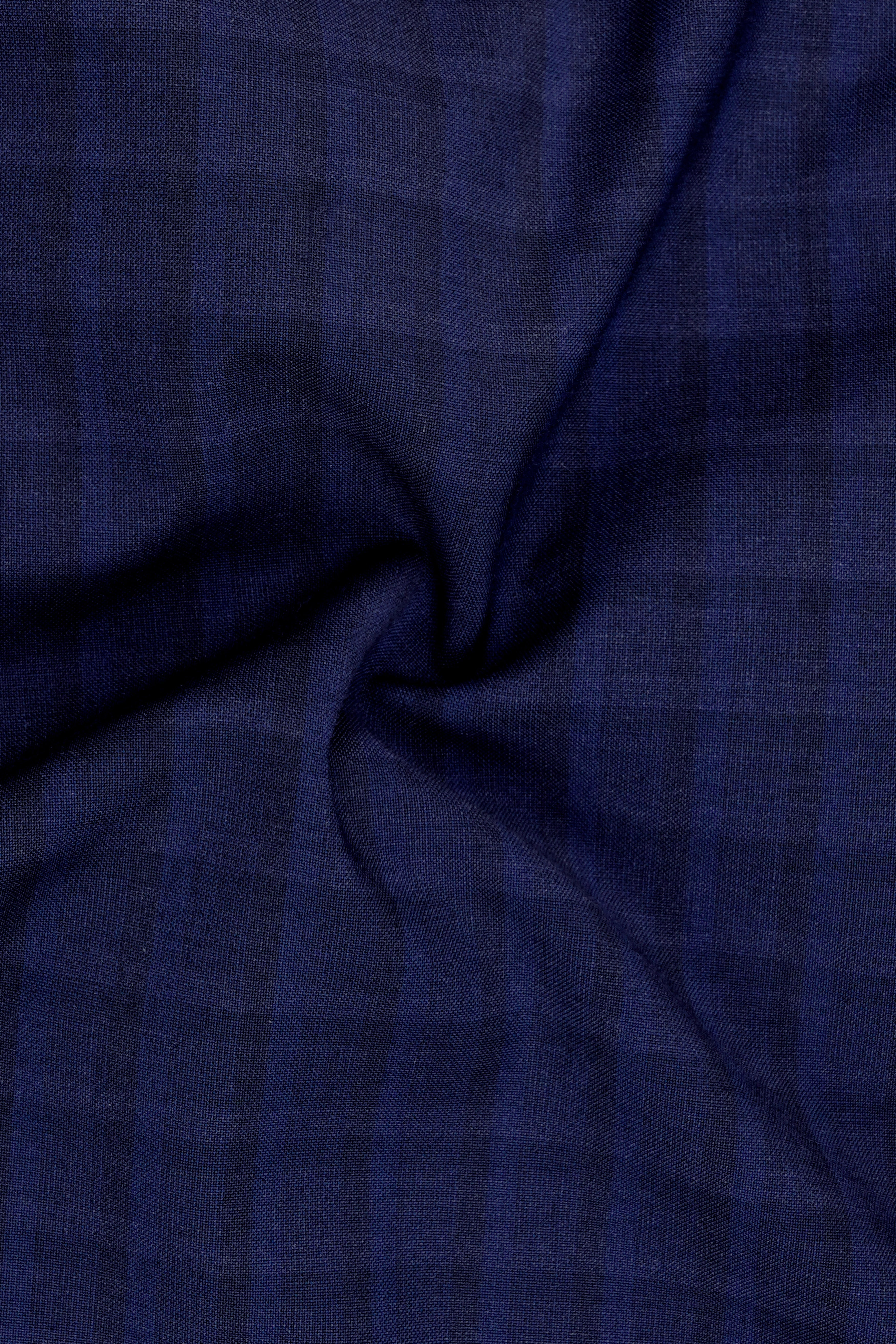 Aurebunt-Bunting Blue Plaid Wool Rich Single Breasted Suit