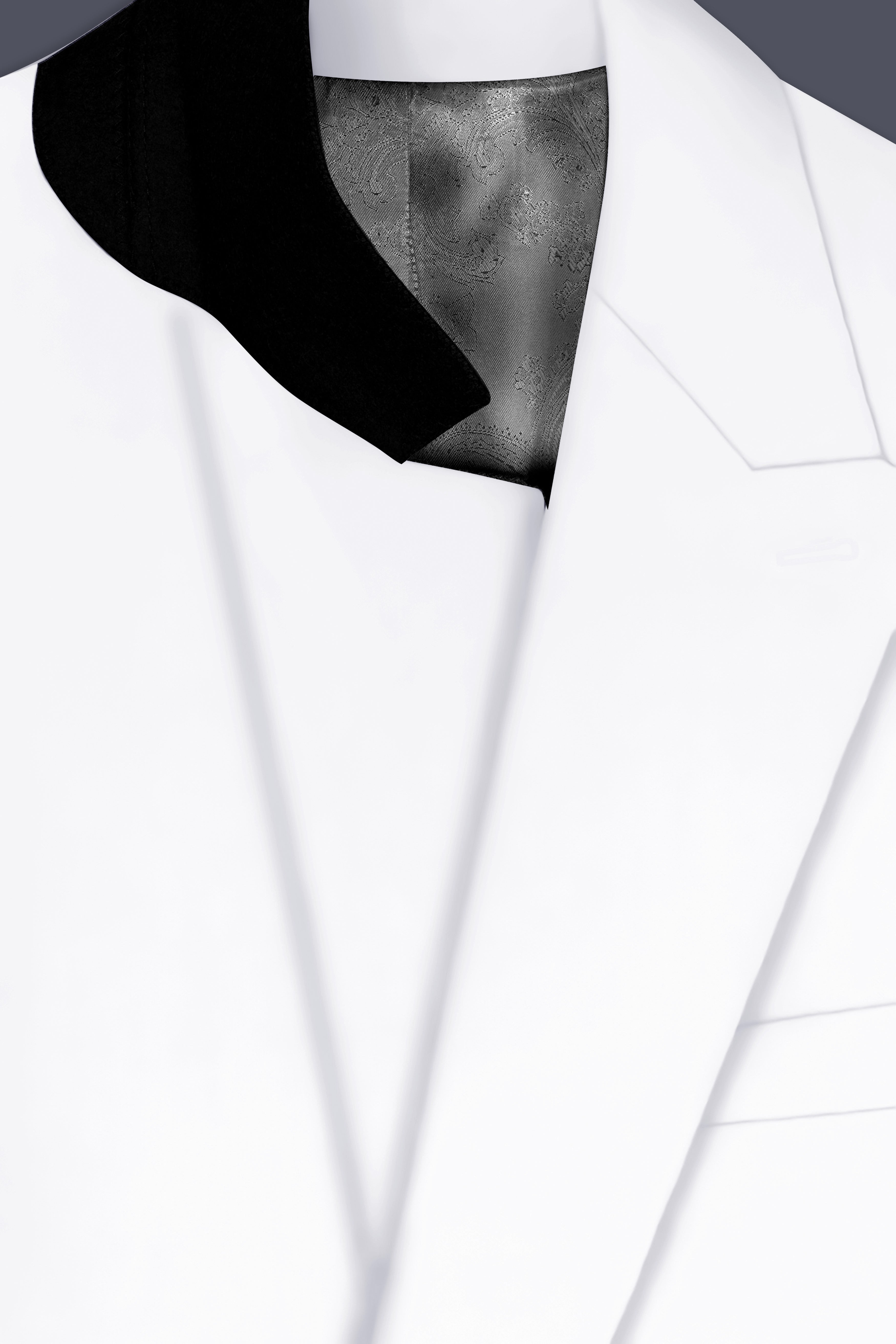 Shiro-Japanese Bright White 4-Way Stretch Wrinkle-Free Wool Rich Double Breasted Suit