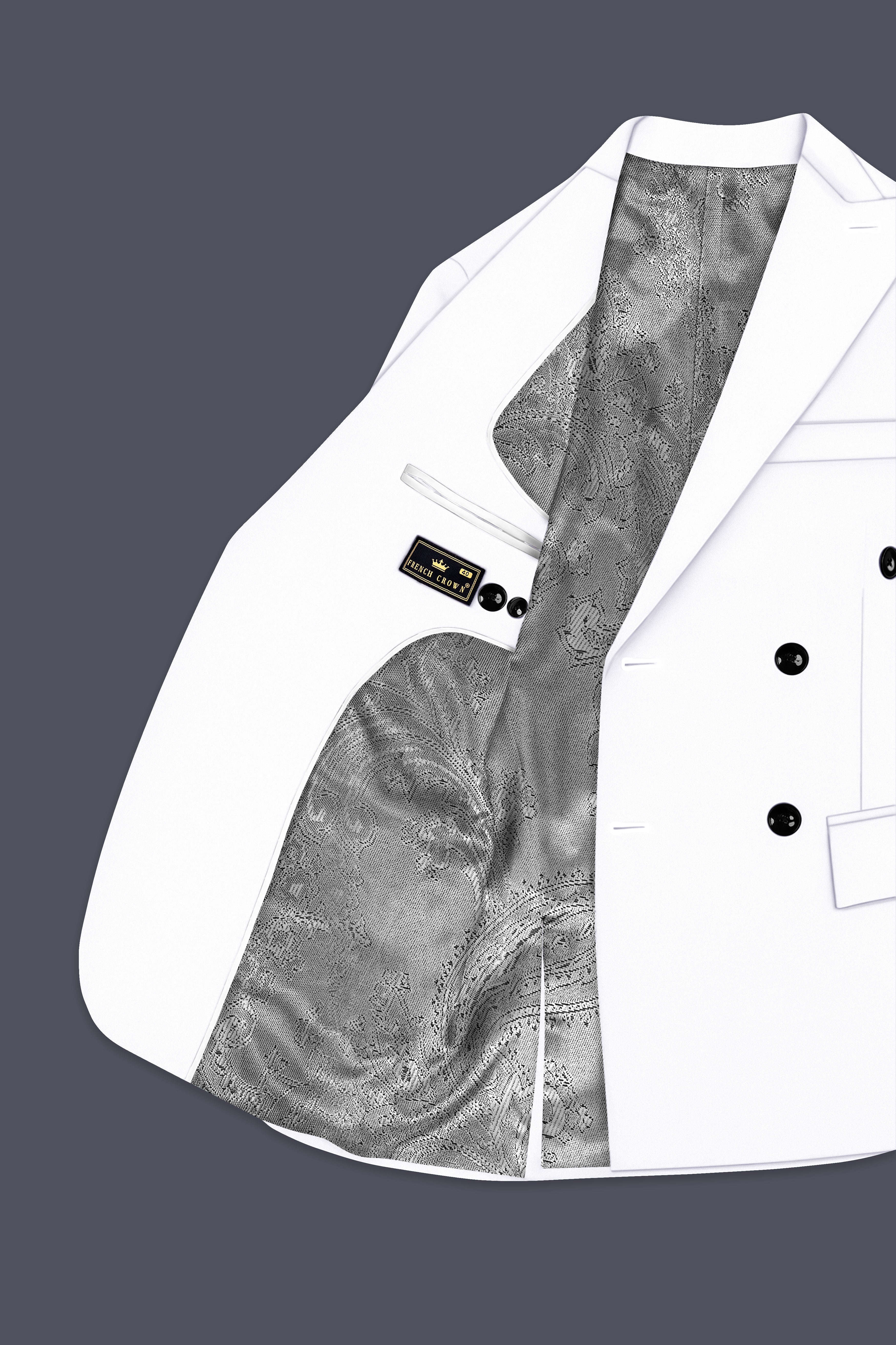 Shiro-Japanese Bright White 4-Way Stretch Wrinkle-Free Wool Rich Double Breasted Suit