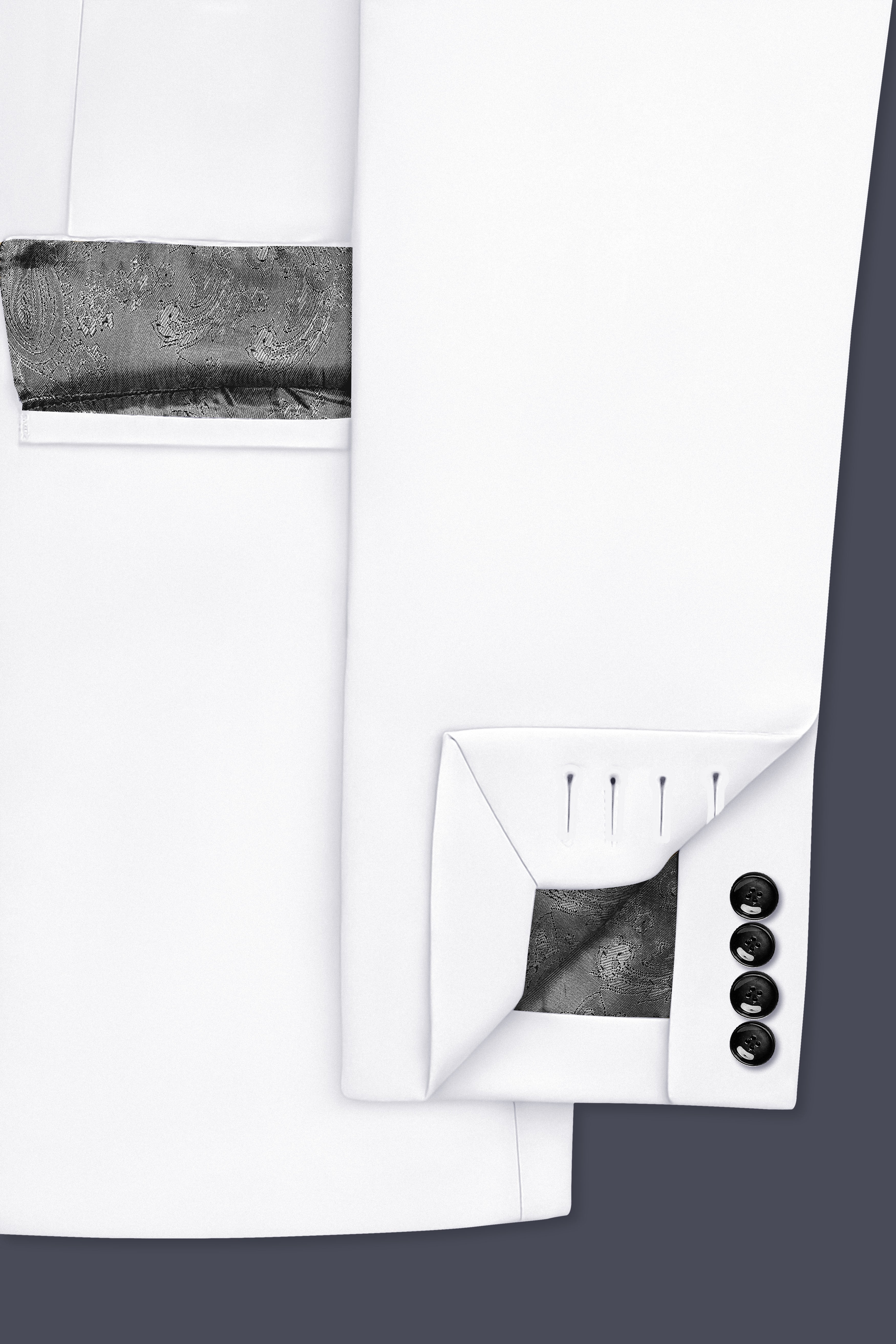 Shiro-Japanese Bright White 4-Way Stretch Wrinkle-Free Wool Rich Double Breasted Suit