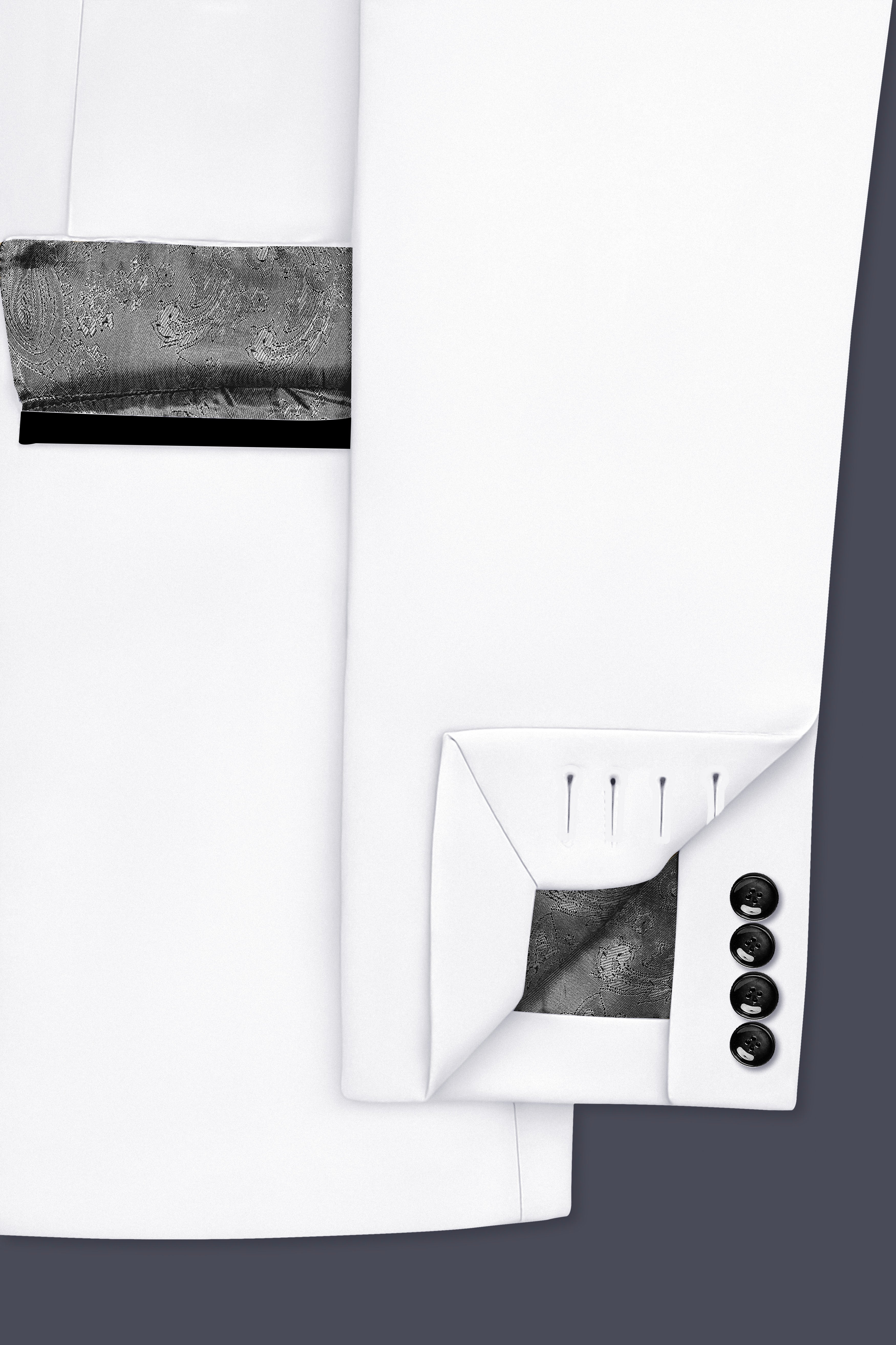 Shiro-Japanese Bright White 4-Way Stretch Wrinkle-Free Wool Rich Tuxedo Suit