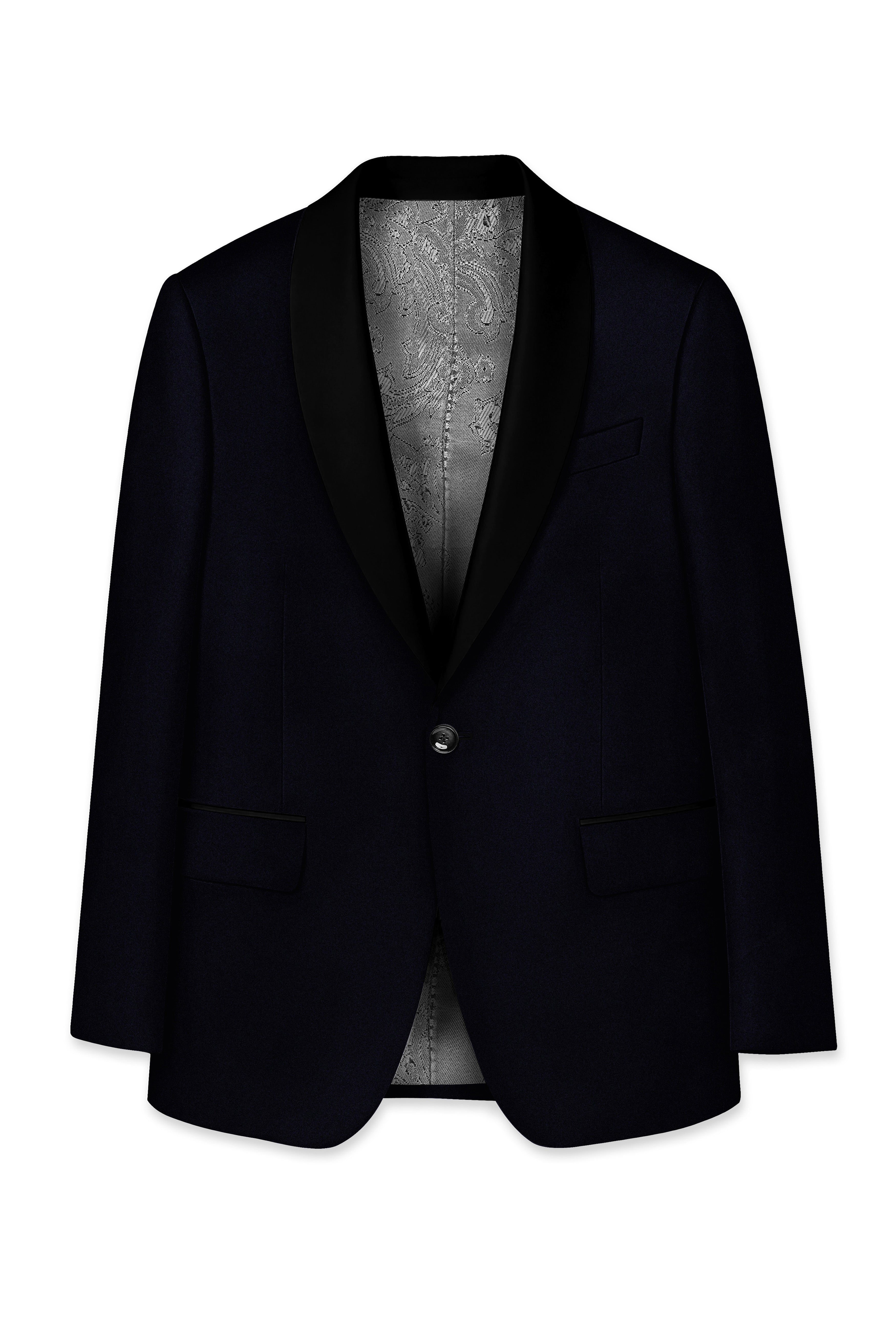 Aozora-Japanese Marine Blue 4-Way Stretch Wrinkle-Free Wool Rich Tuxedo Suit