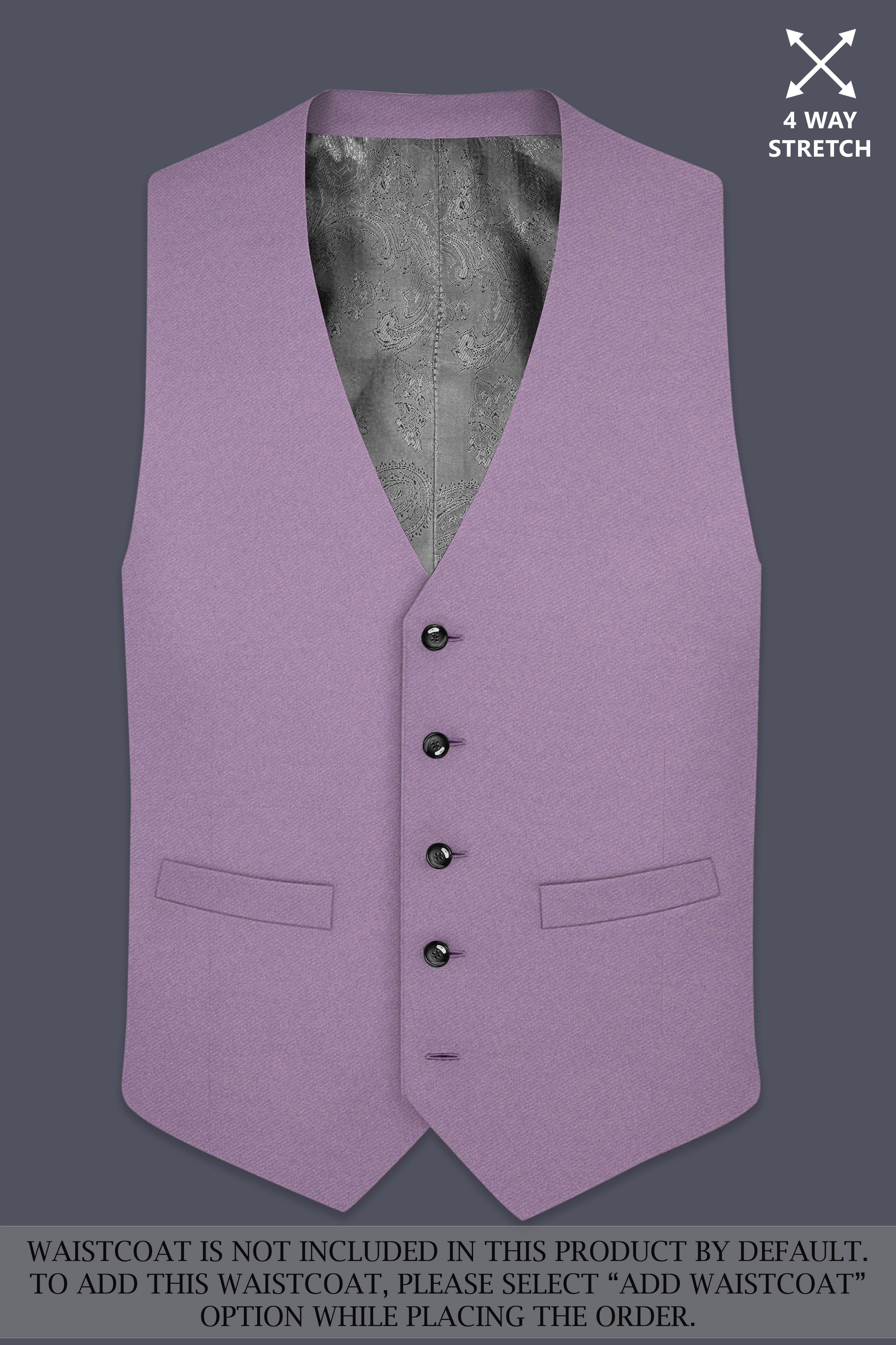Violeto-Korean Mobster Purple 4-Way Stretch Wool Rich Single Breasted Suit