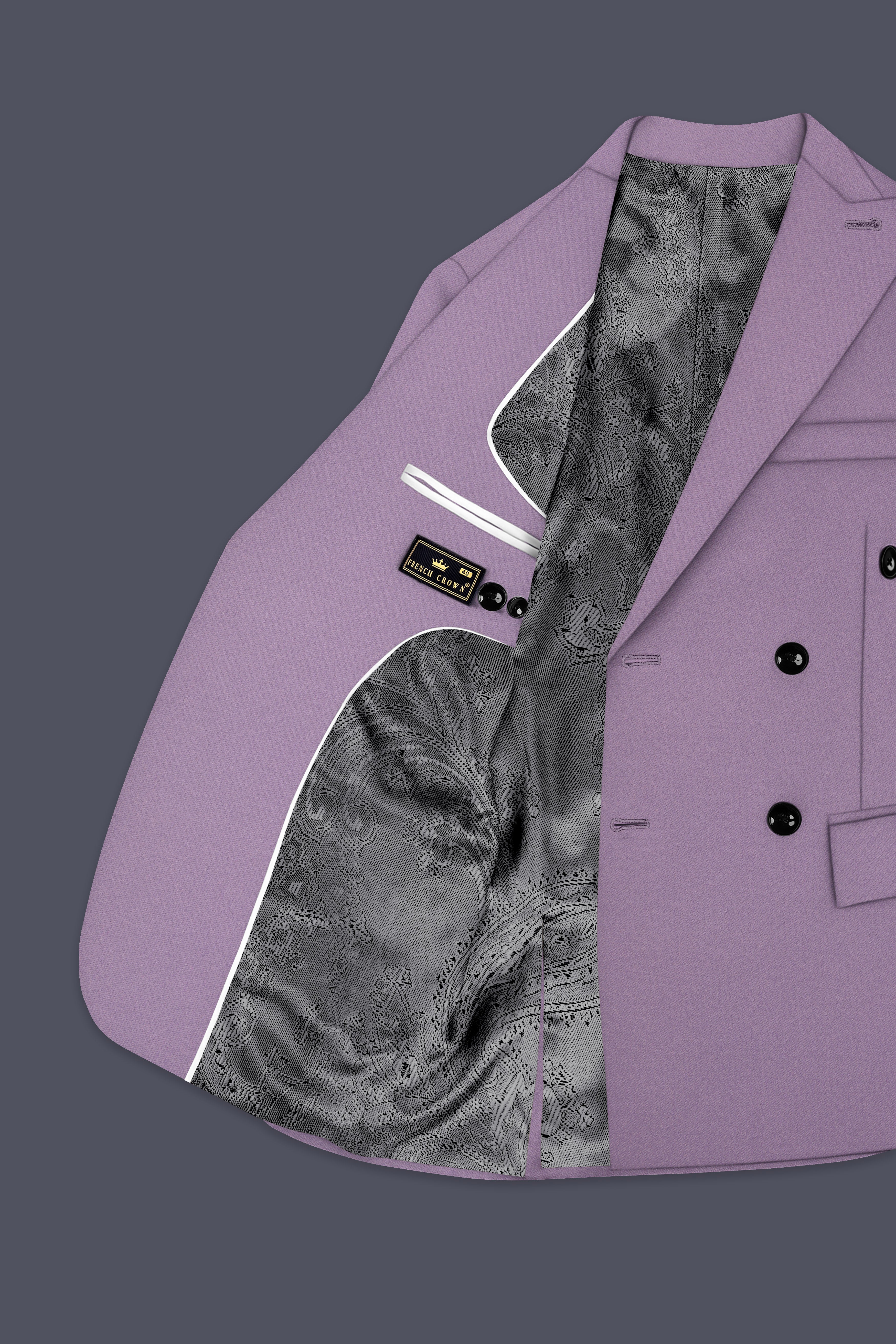 Violeto-Korean Mobster Purple 4-Way Stretch Wool Rich Double Breasted Suit