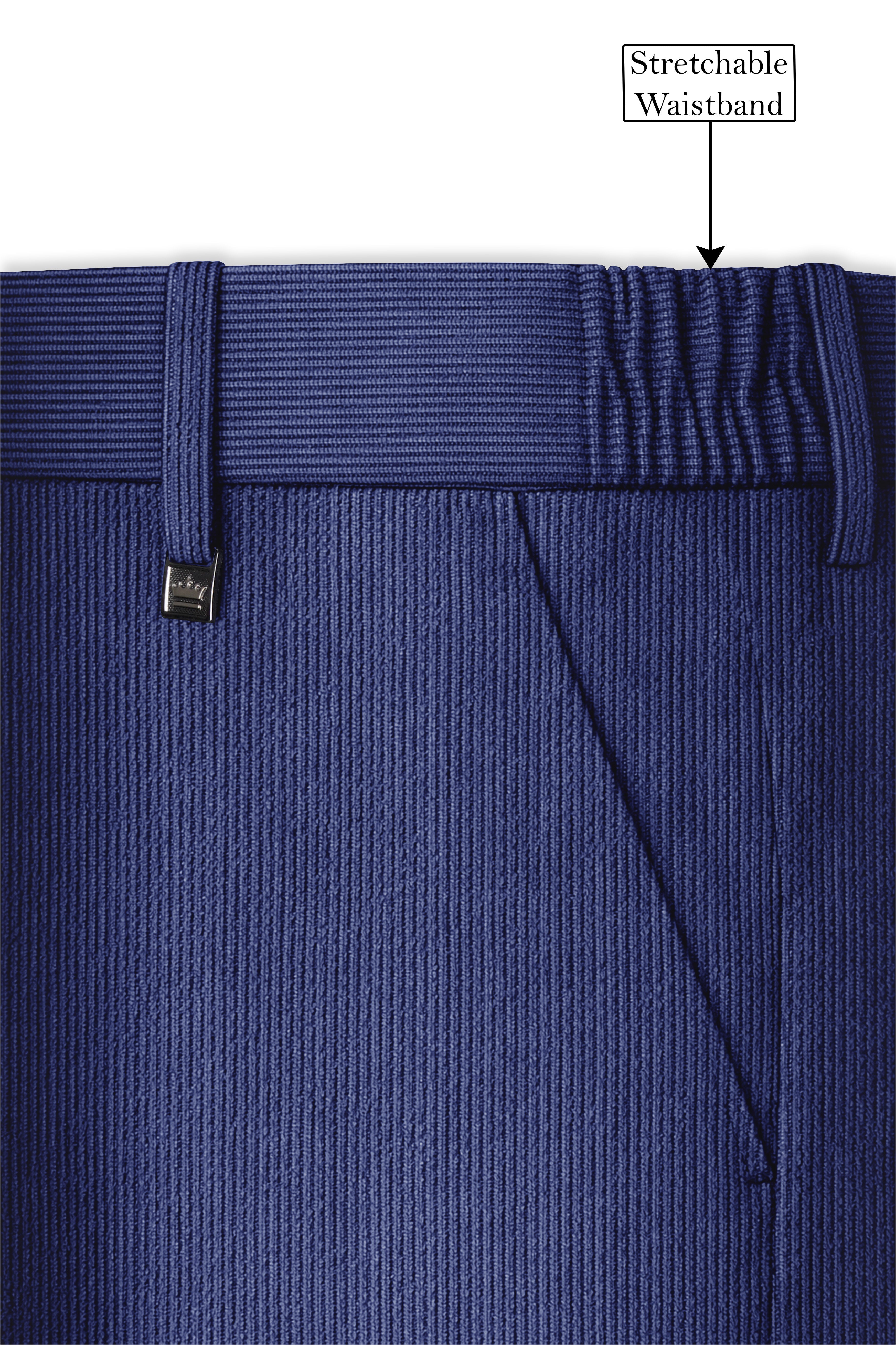 Slatzen-Slate Blue Corduroy Single Breasted Sports Suit