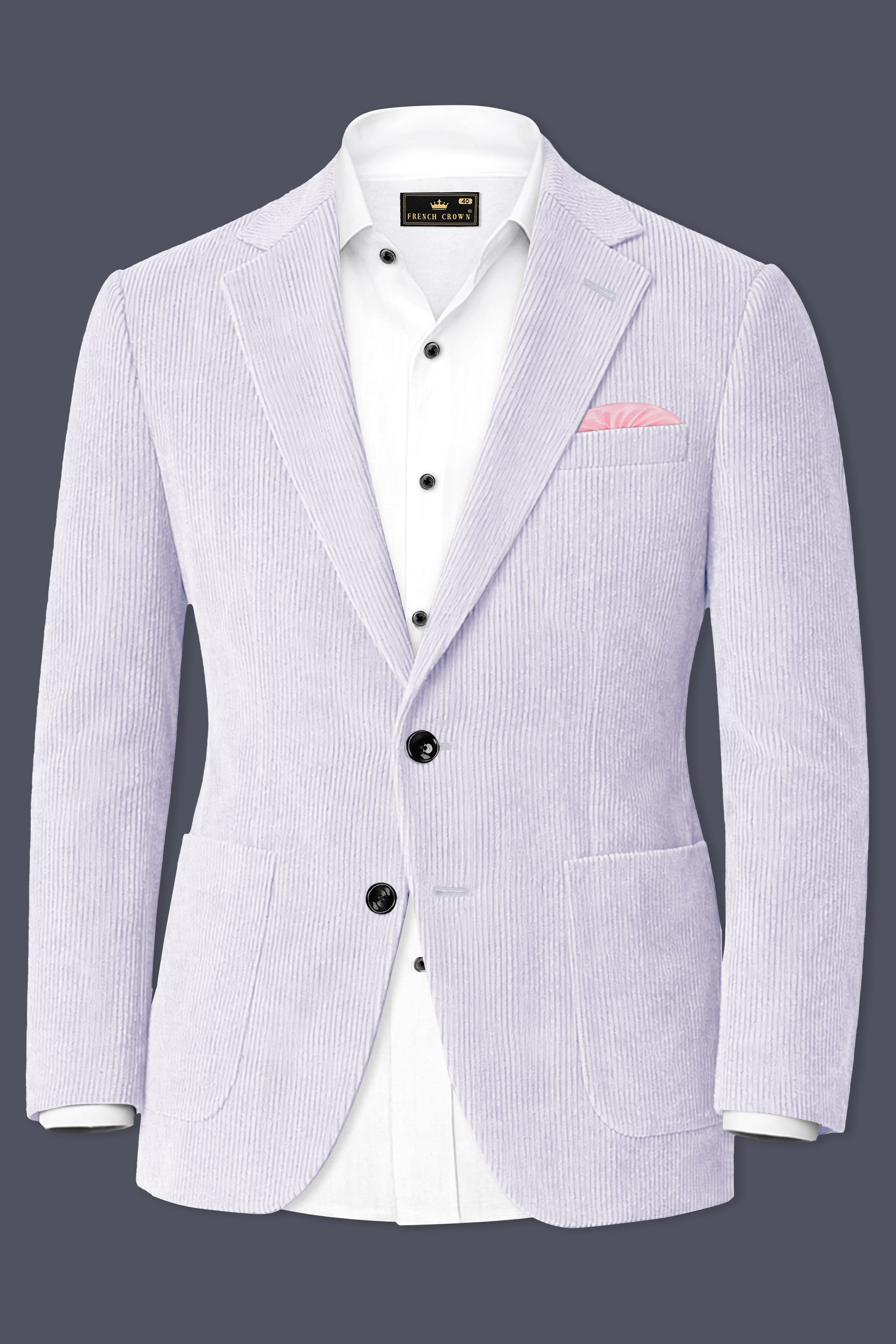 Auremerc-Mercury Gray Corduroy Single Breasted Sports Suit