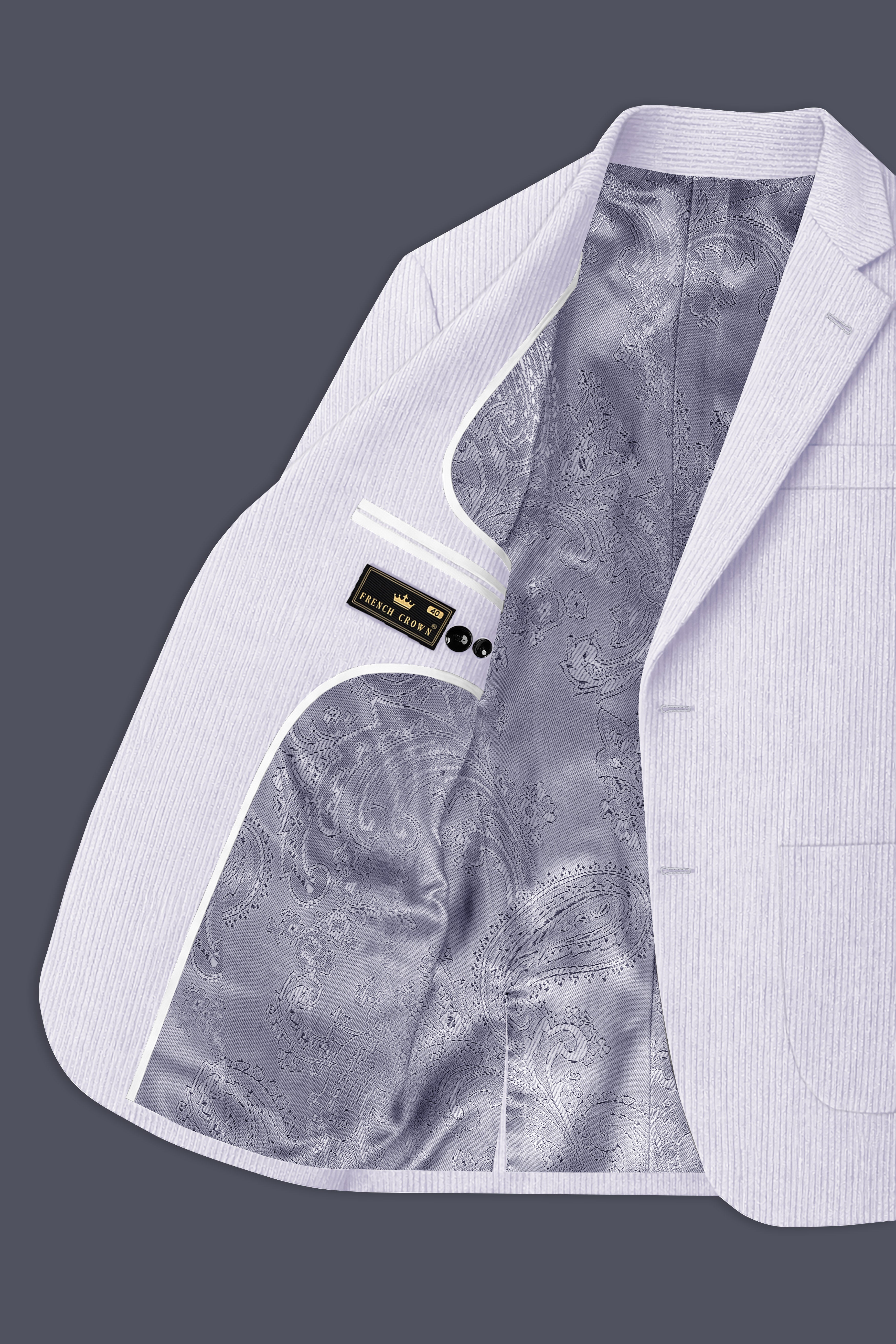 Auremerc-Mercury Gray Corduroy Single Breasted Sports Suit