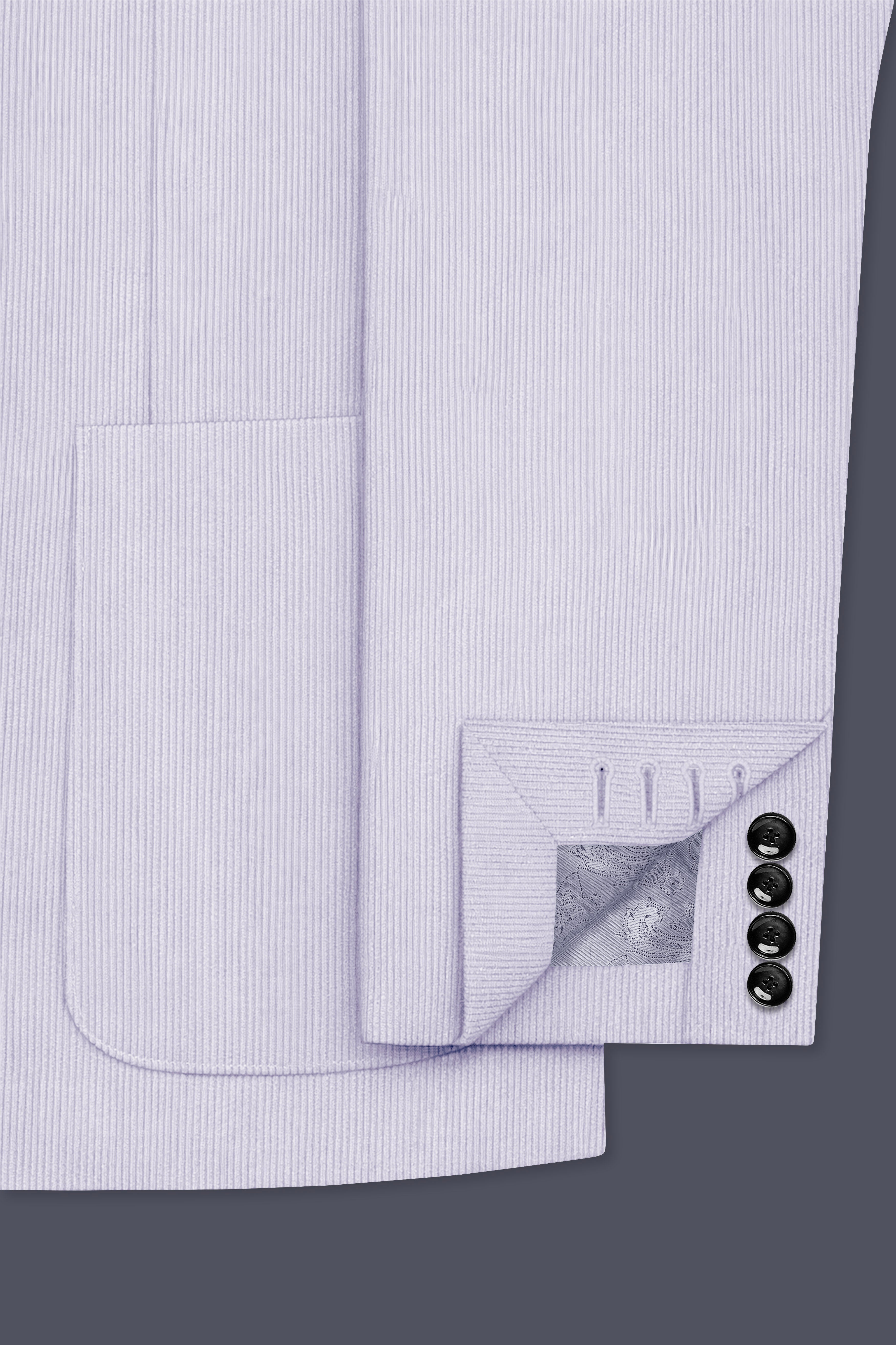 Auremerc-Mercury Gray Corduroy Single Breasted Sports Suit