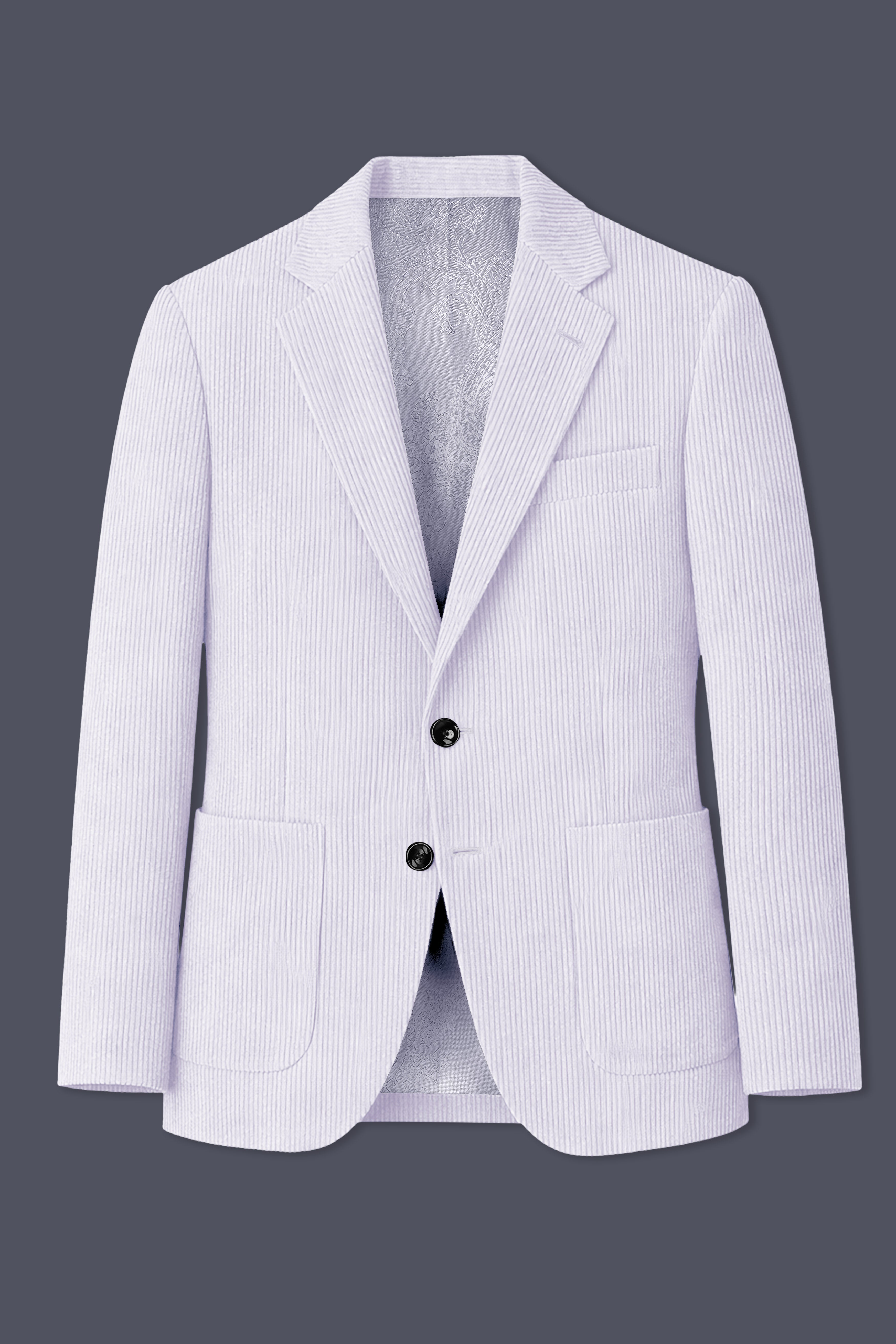 Auremerc-Mercury Gray Corduroy Single Breasted Sports Suit