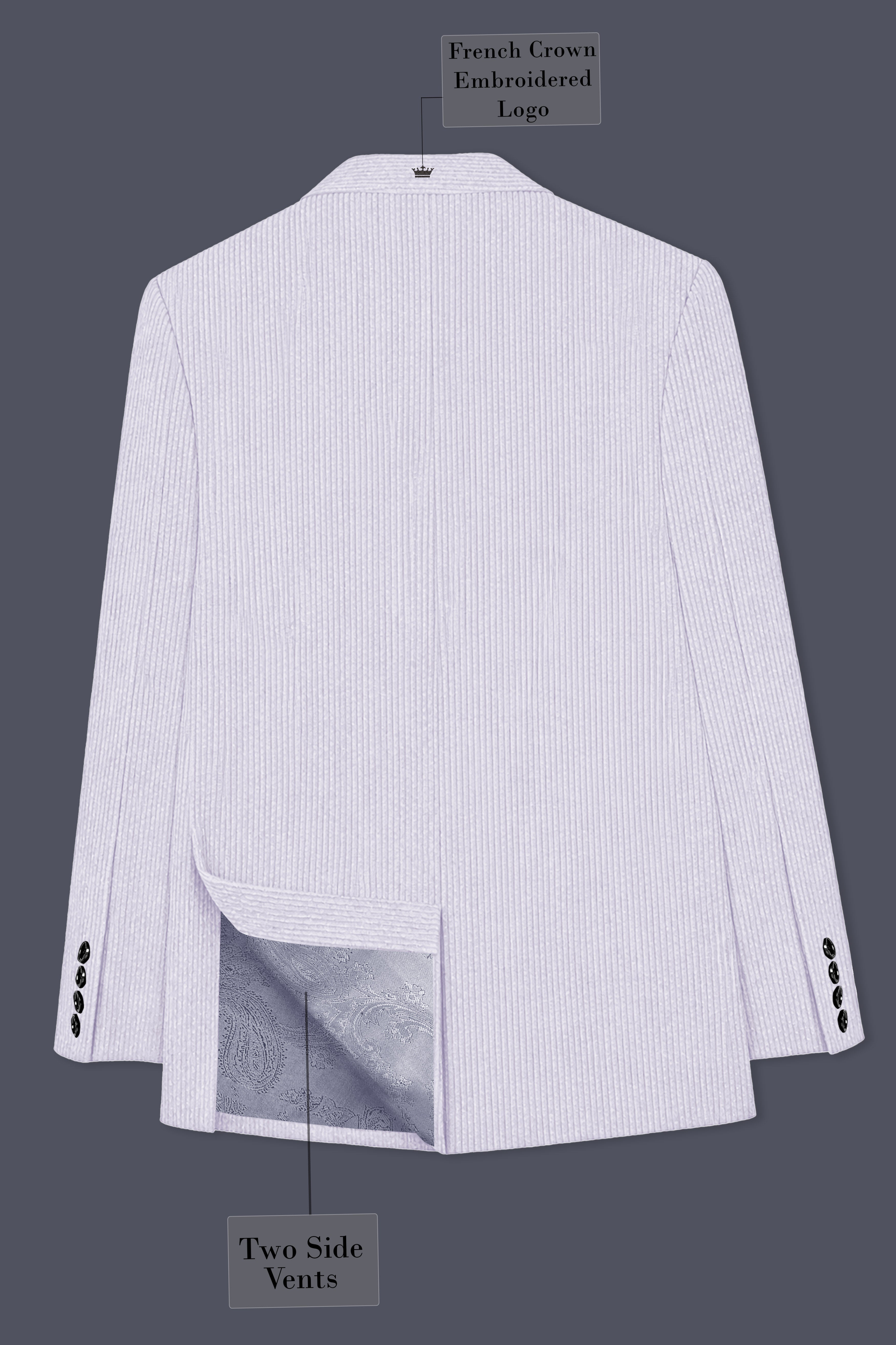 Auremerc-Mercury Gray Corduroy Single Breasted Sports Suit
