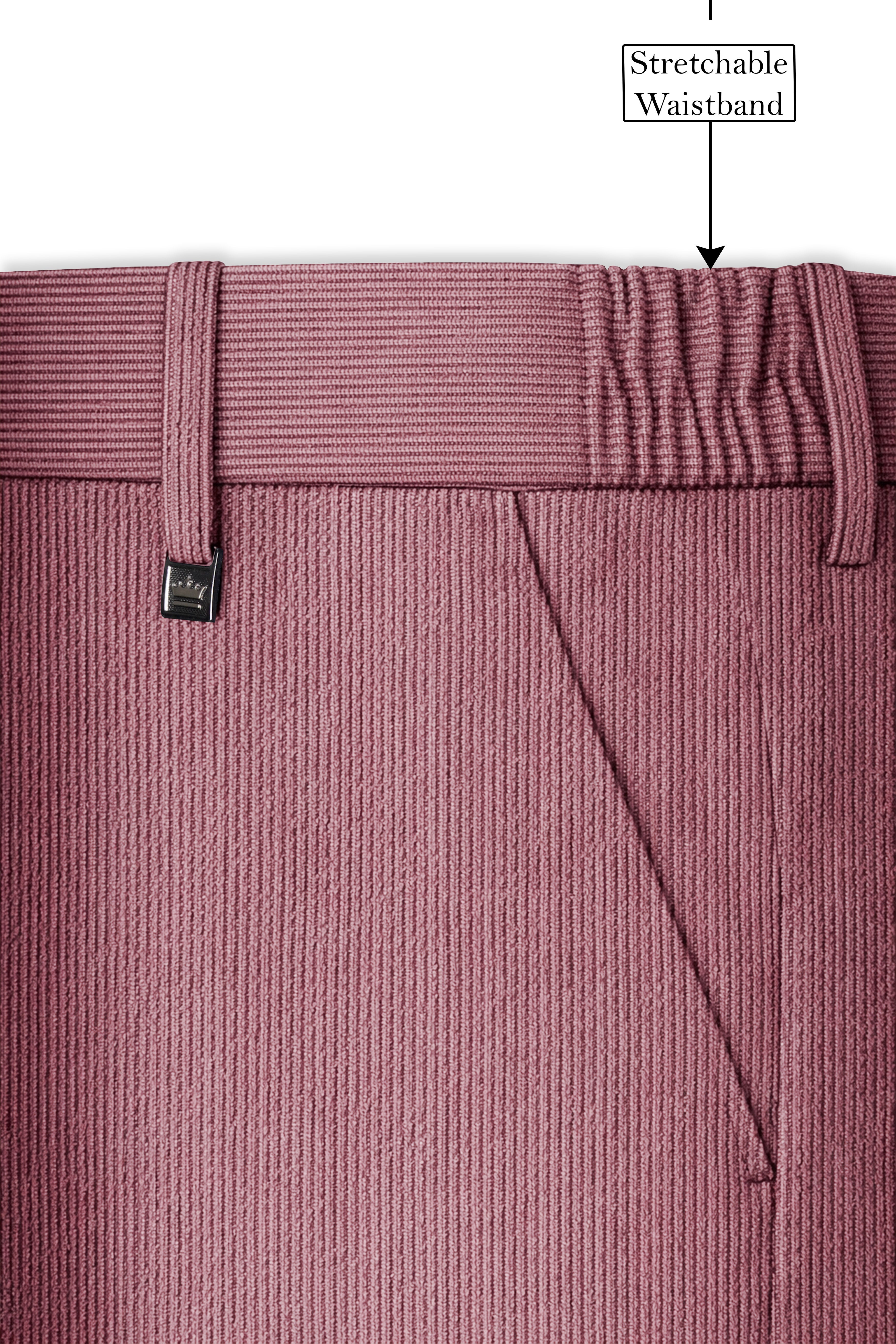 Petalux-Oriental Pink Corduroy Single Breasted Sports Suit