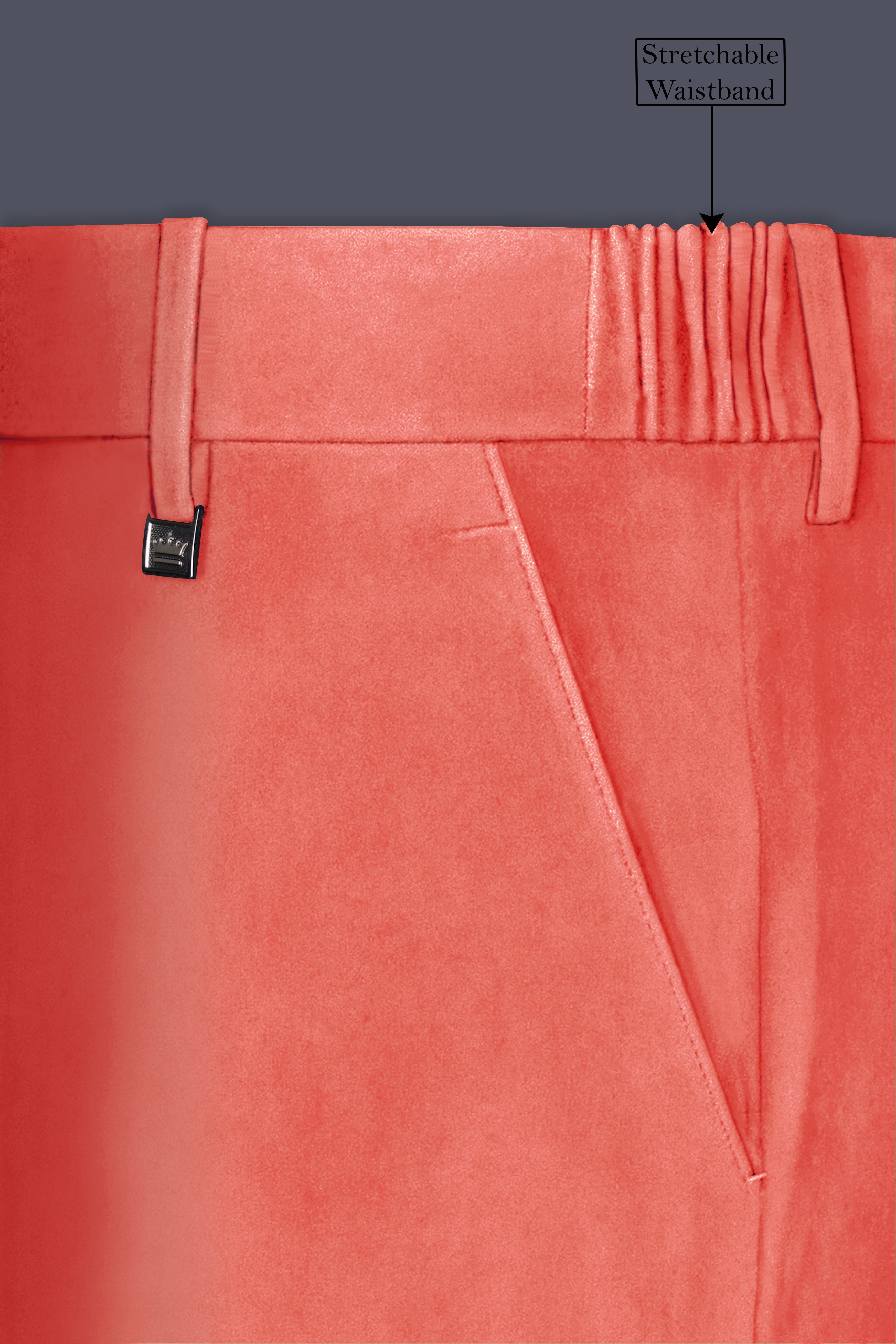 Saffron-Bittersweet Orange Velvet Peak Lapel Tuxedo Suit