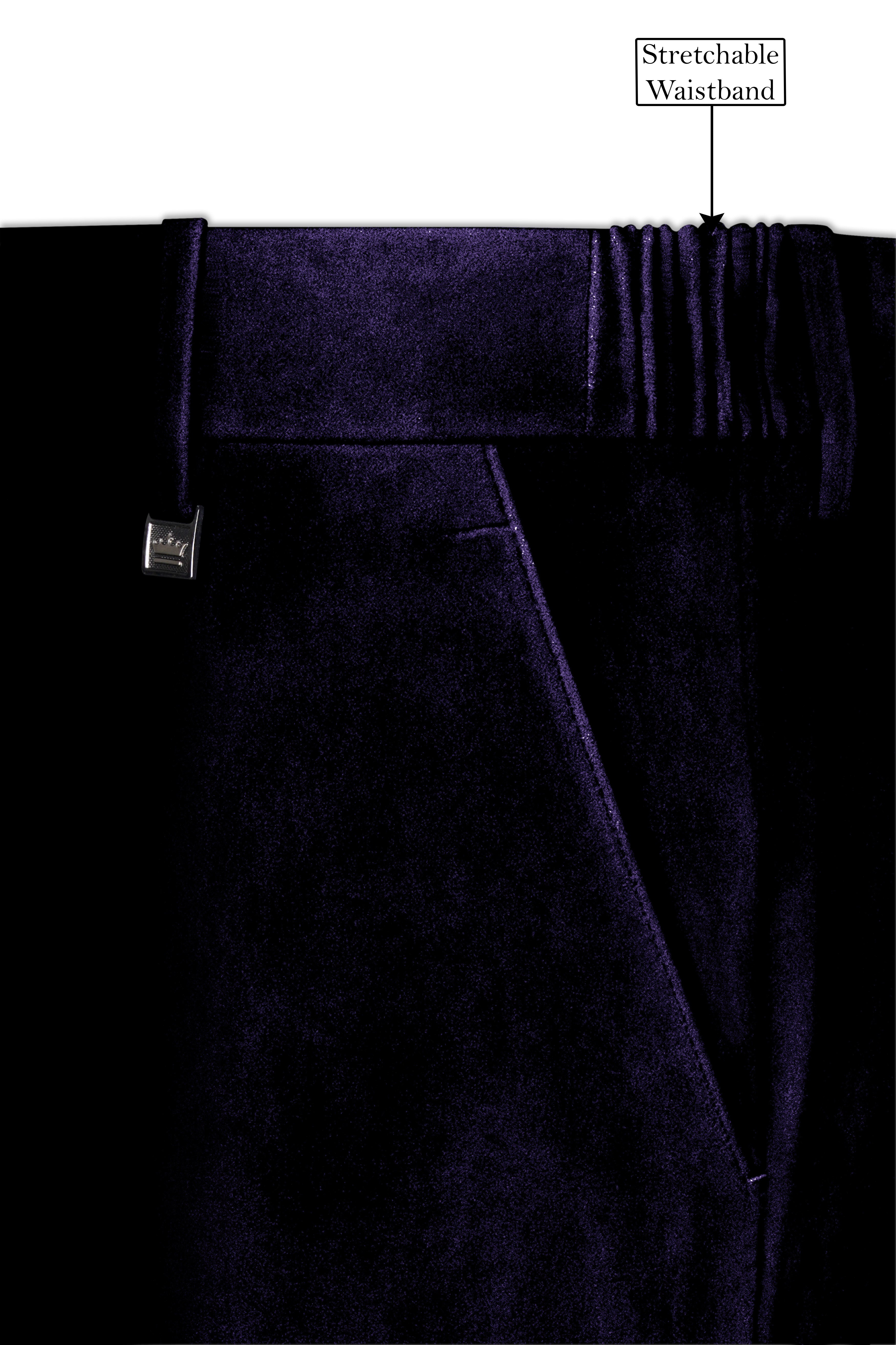 Majesty-Affair Royal Purple Velvet Peak Lapel Tuxedo Suit