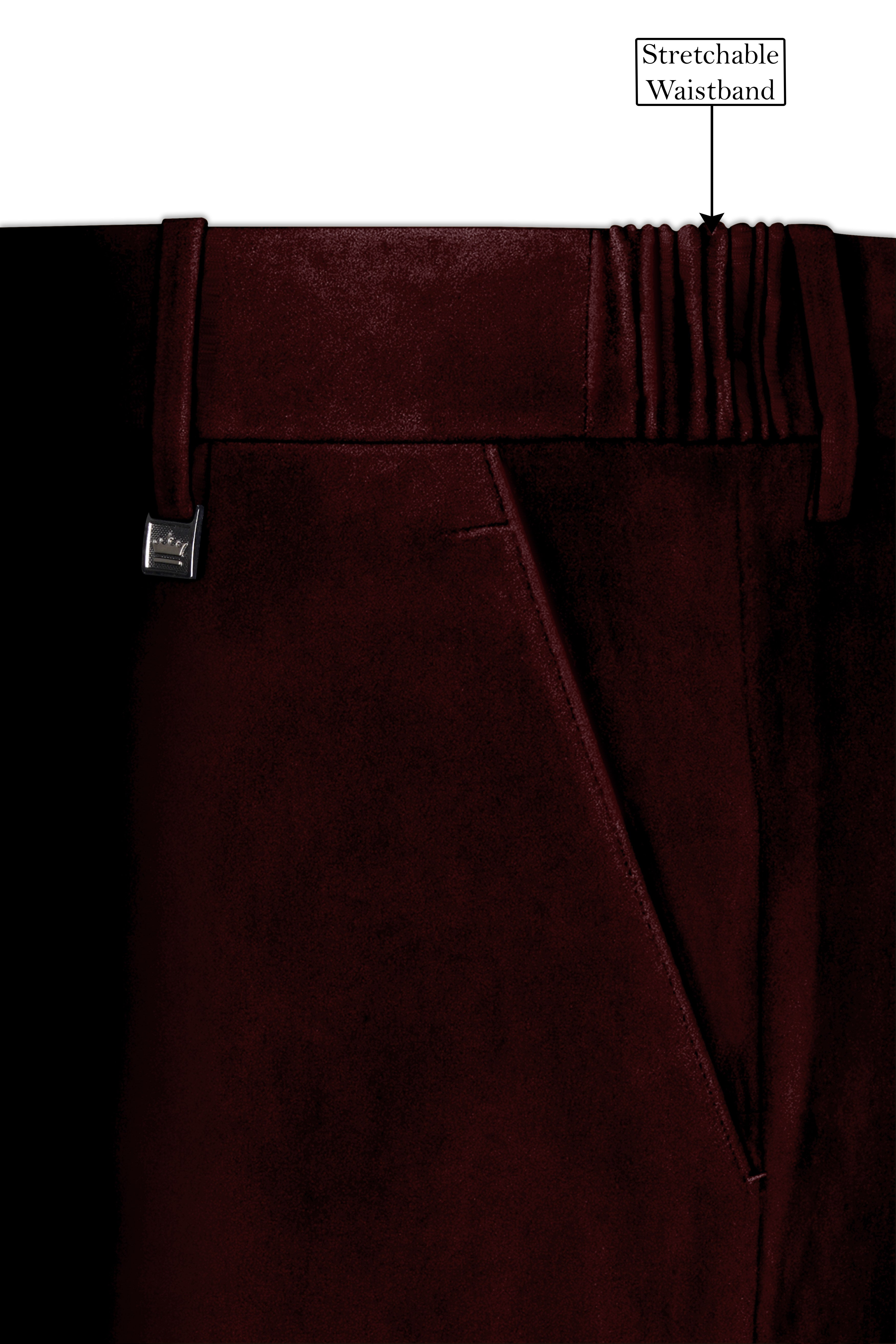 Heritage-Creole Maroon Velvet Peak Lapel Tuxedo Suit