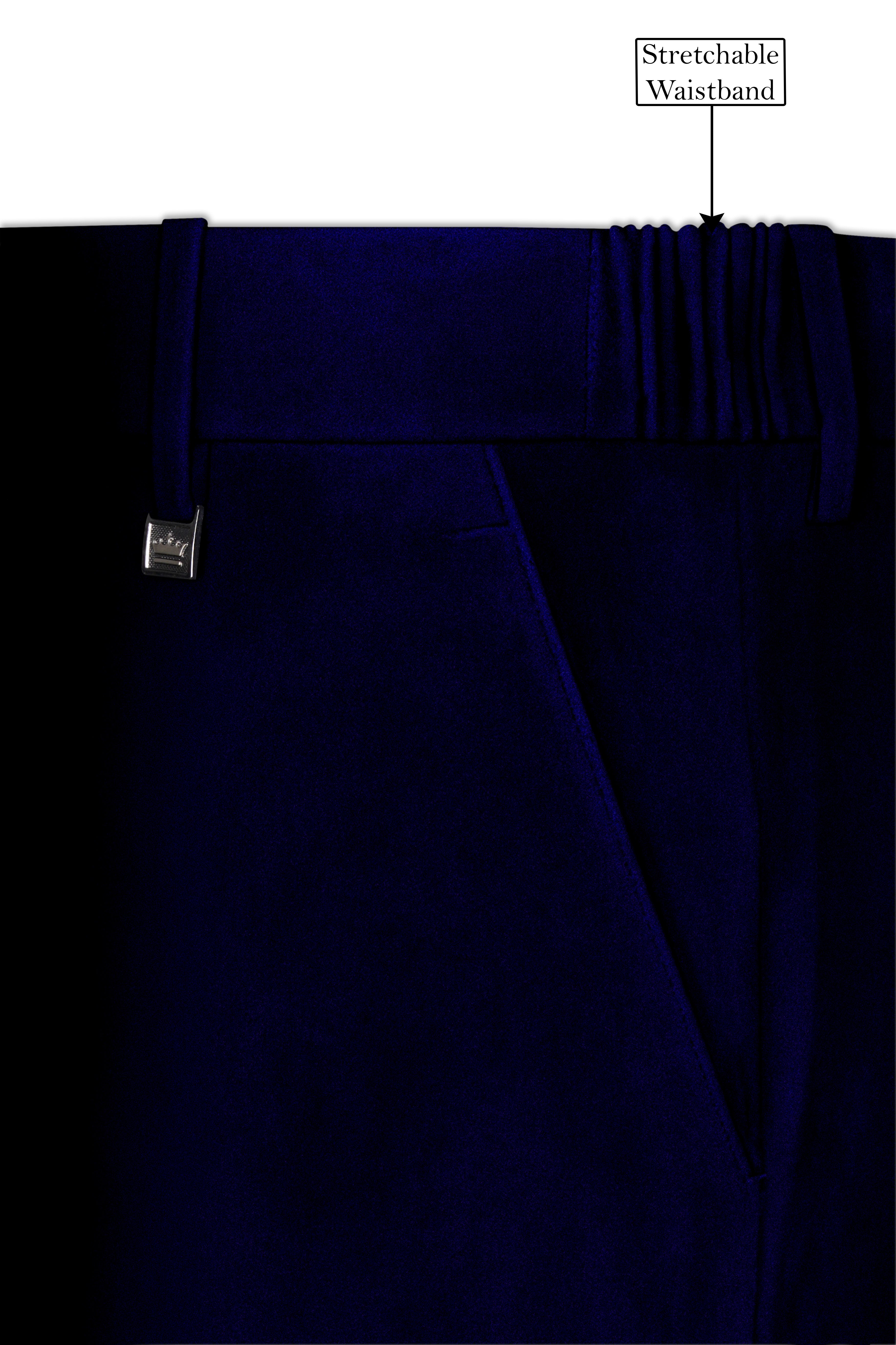 Aether-Stratos Blue Velvet Peak Lapel Tuxedo Suit