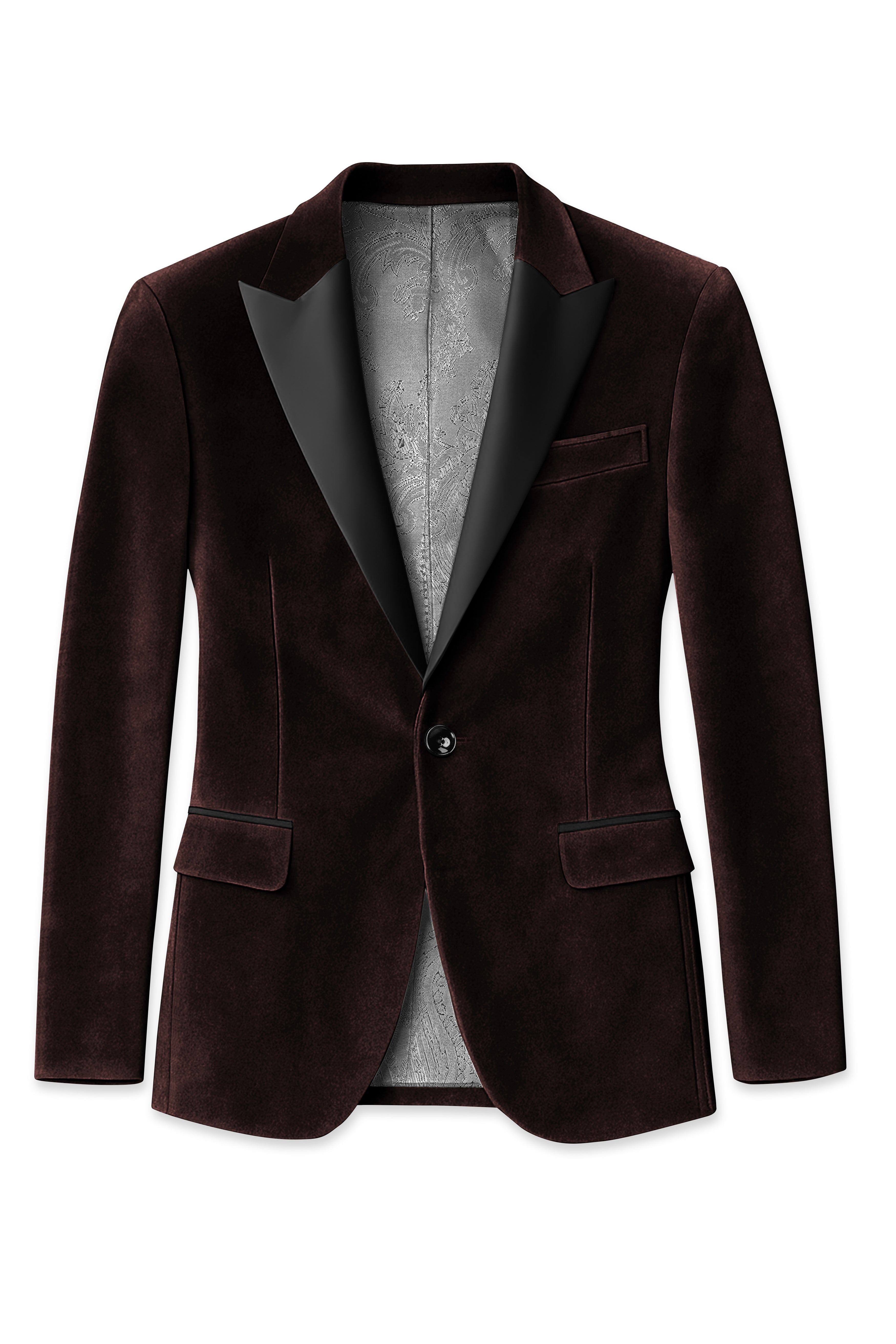 Imperial-Acadia Brown Velvet Peak Lapel Tuxedo Suit