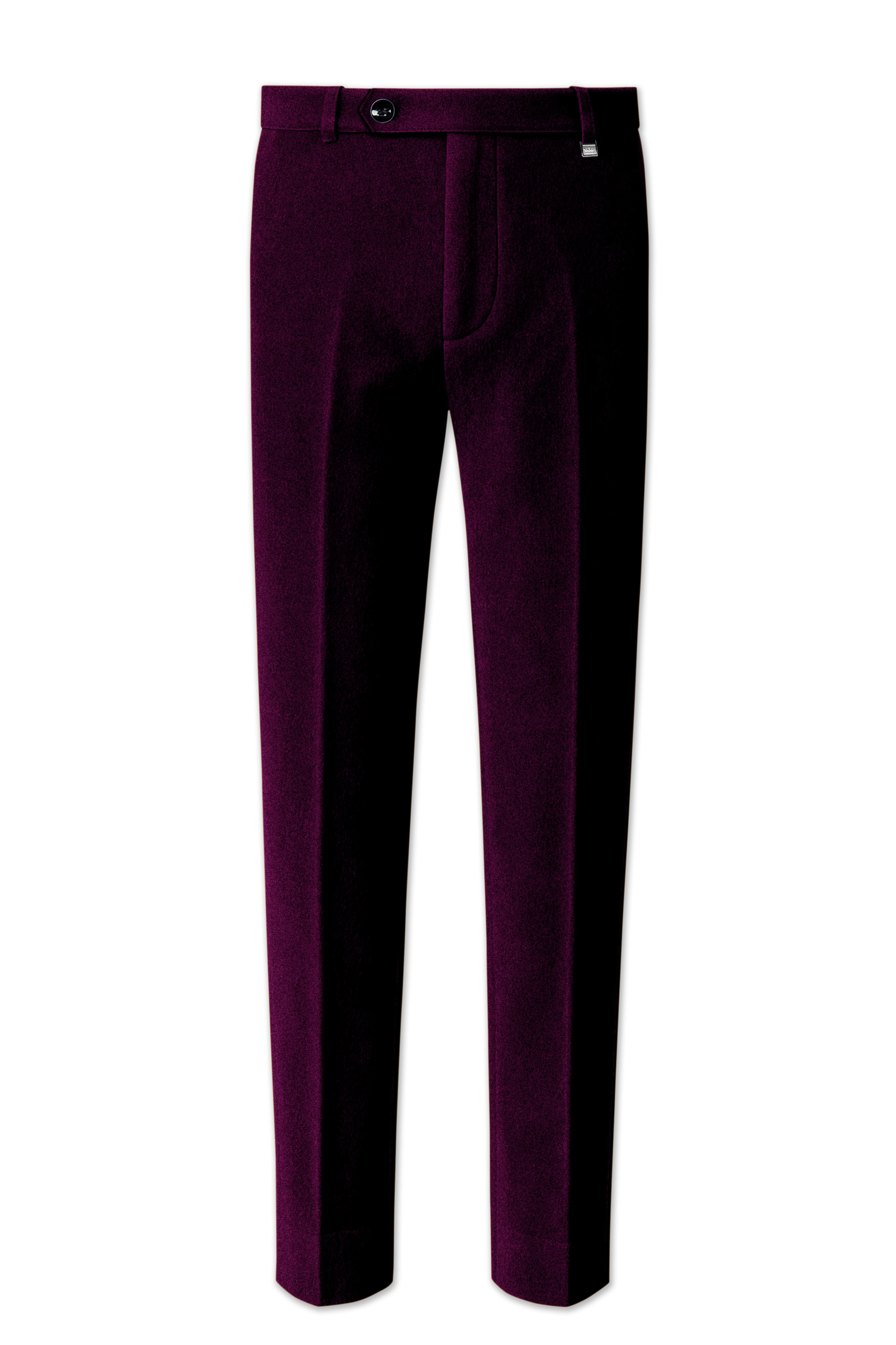 Merlot-Asphalt Wine Purple Velvet Peak Lapel Tuxedo Suit