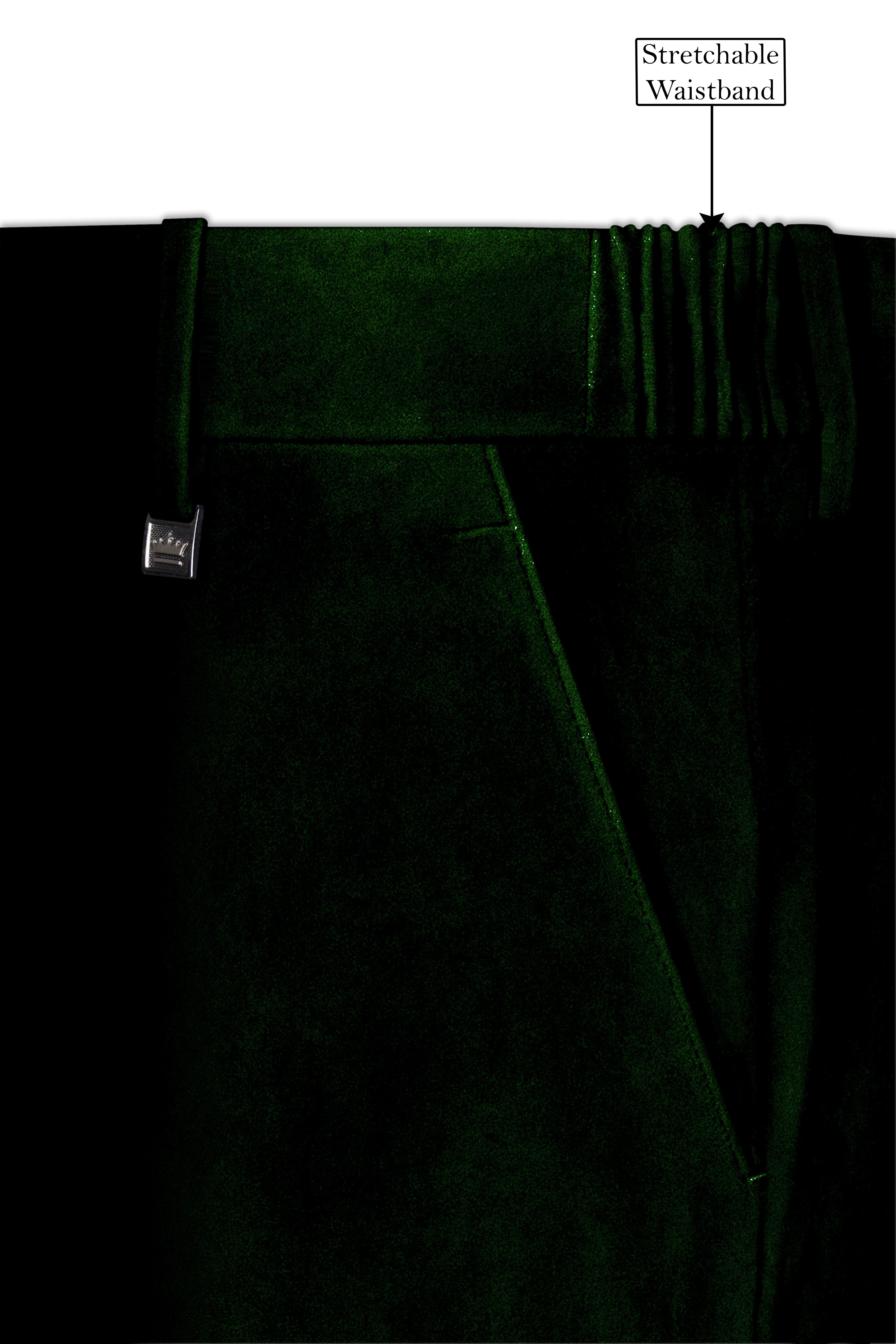 Emerald-Sacramento Green Velvet Peak Lapel Tuxedo Suit