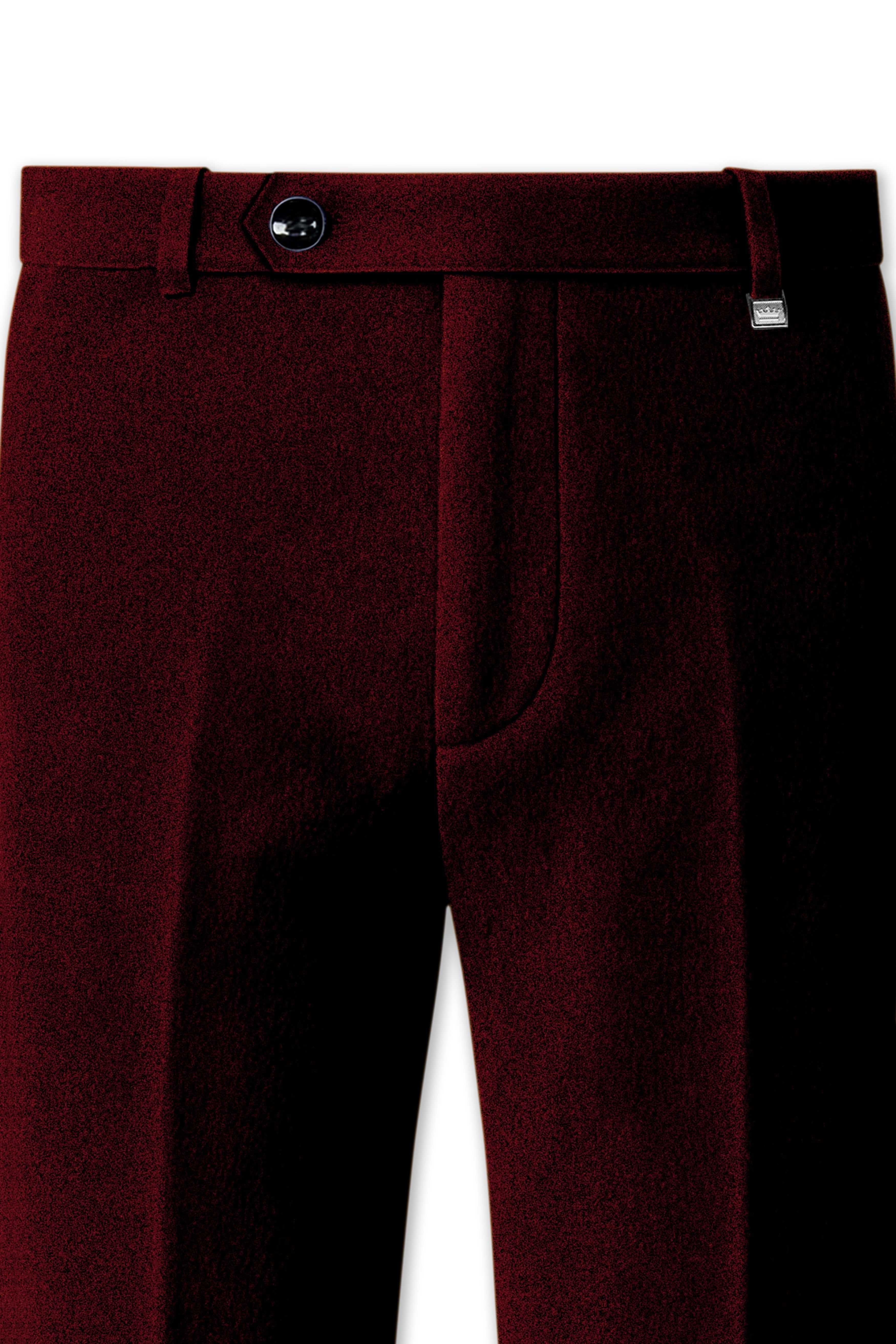 Crimson-Sepia Red Velvet Peak Lapel Tuxedo Suit