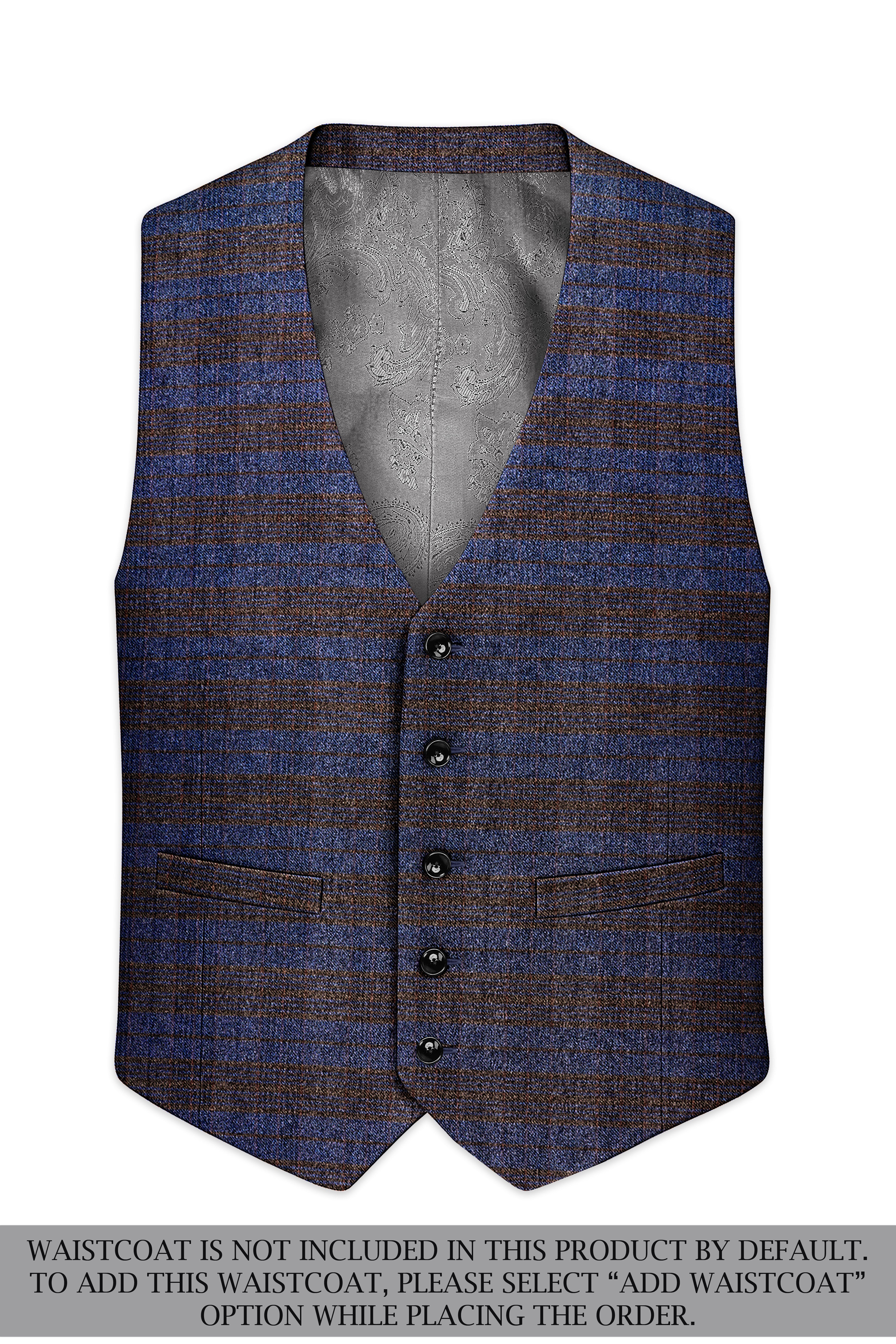 Velourish-Tealish Blue And Tuatara Gray Glen Plaid Tweed Double Breasted Suits