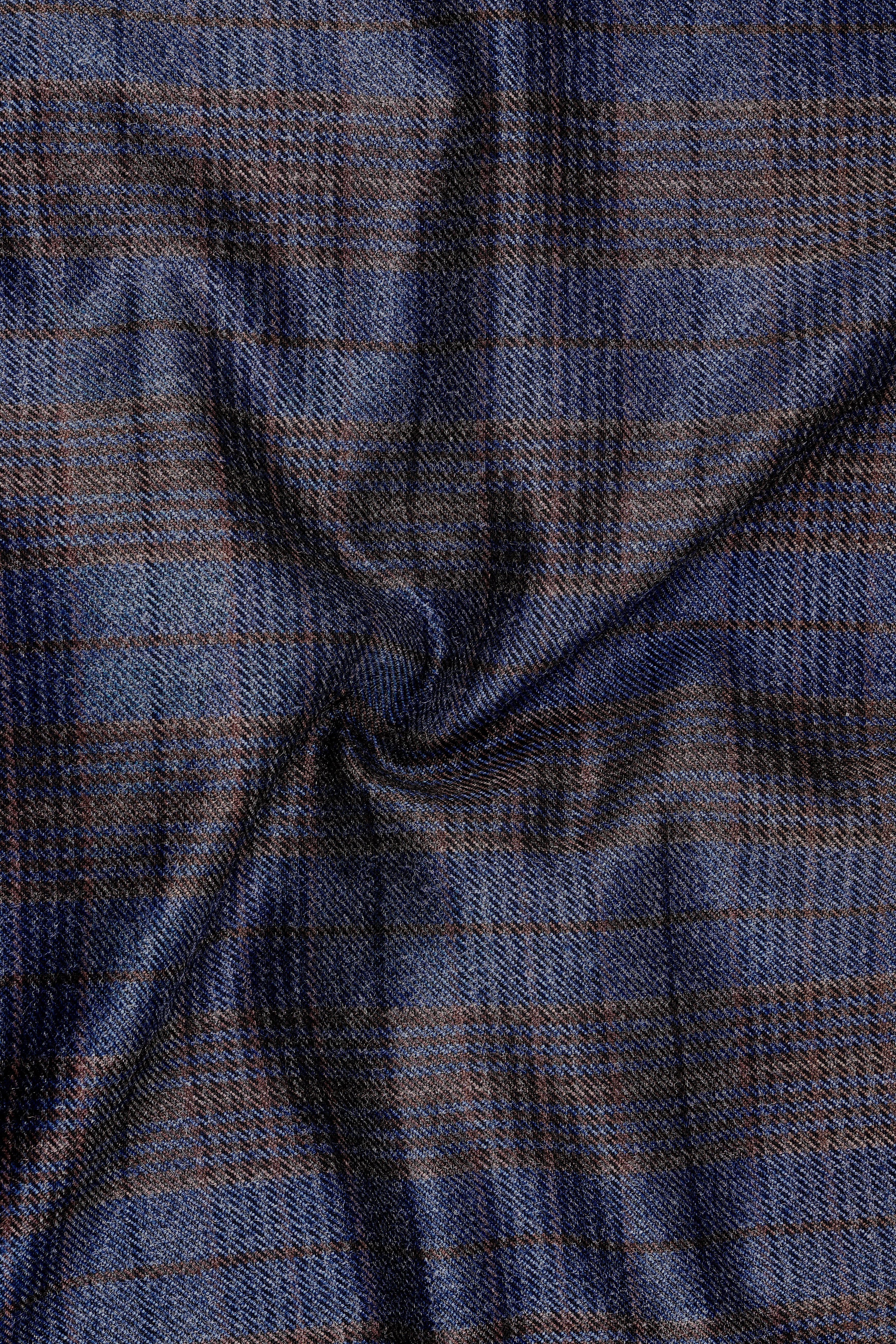 Velourish-Tealish Blue And Tuatara Gray Glen Plaid Tweed Double Breasted Suits
