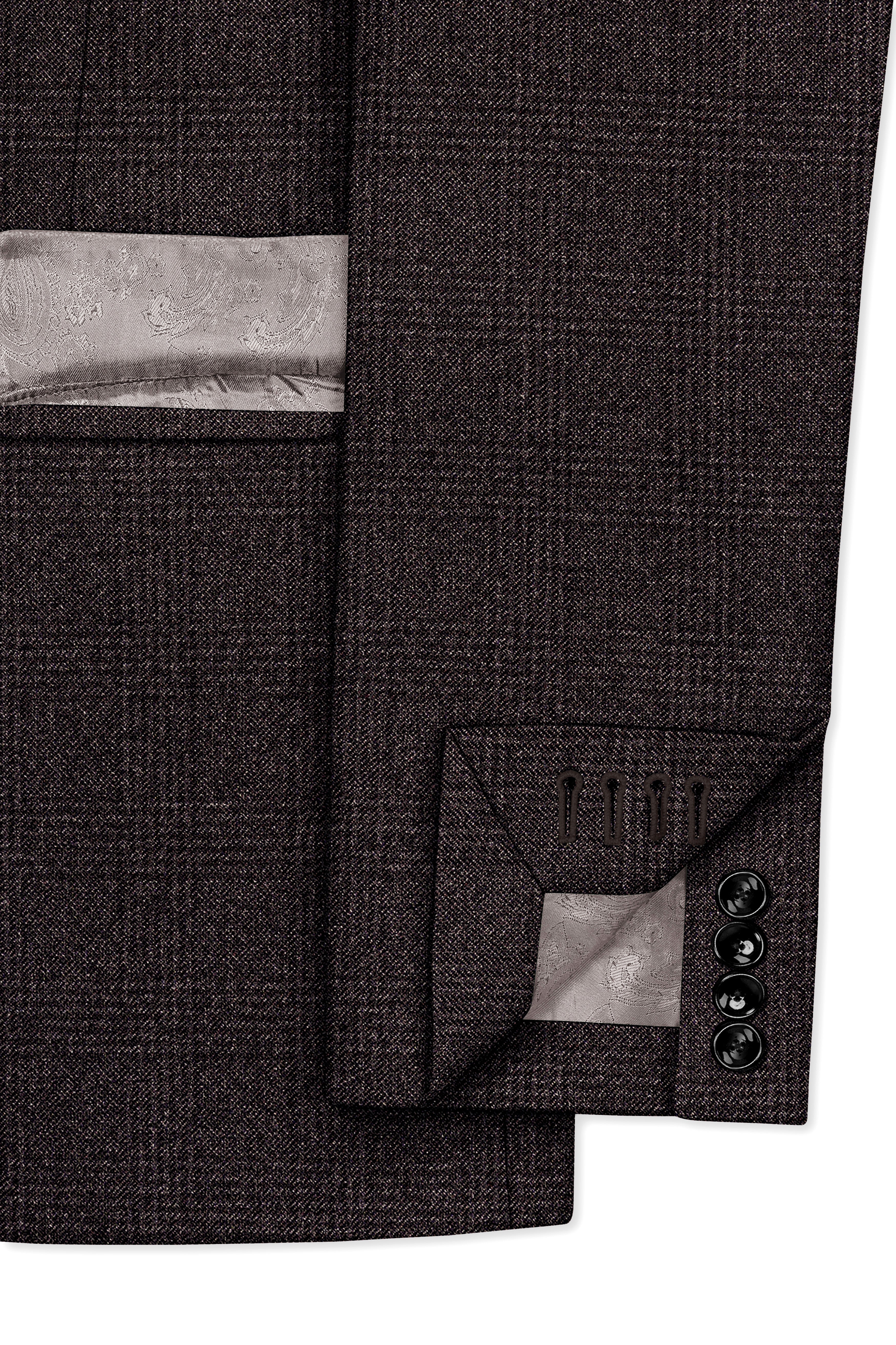 Bruno-Chicago Brown Wales Plaid Tweed Double Breasted Suits