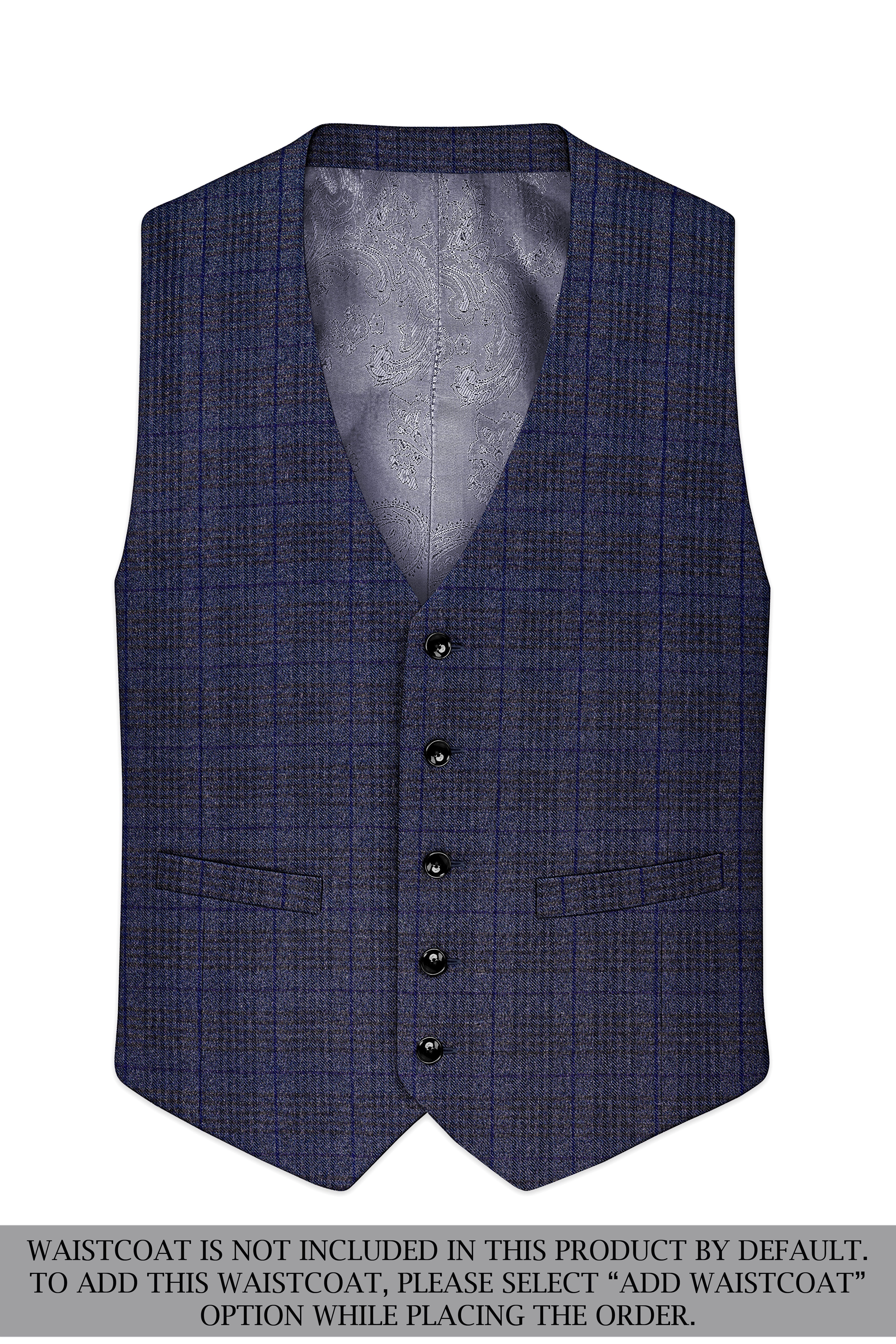 Horizon-Martinique Blue windowpane Tweed Double Breasted Suits