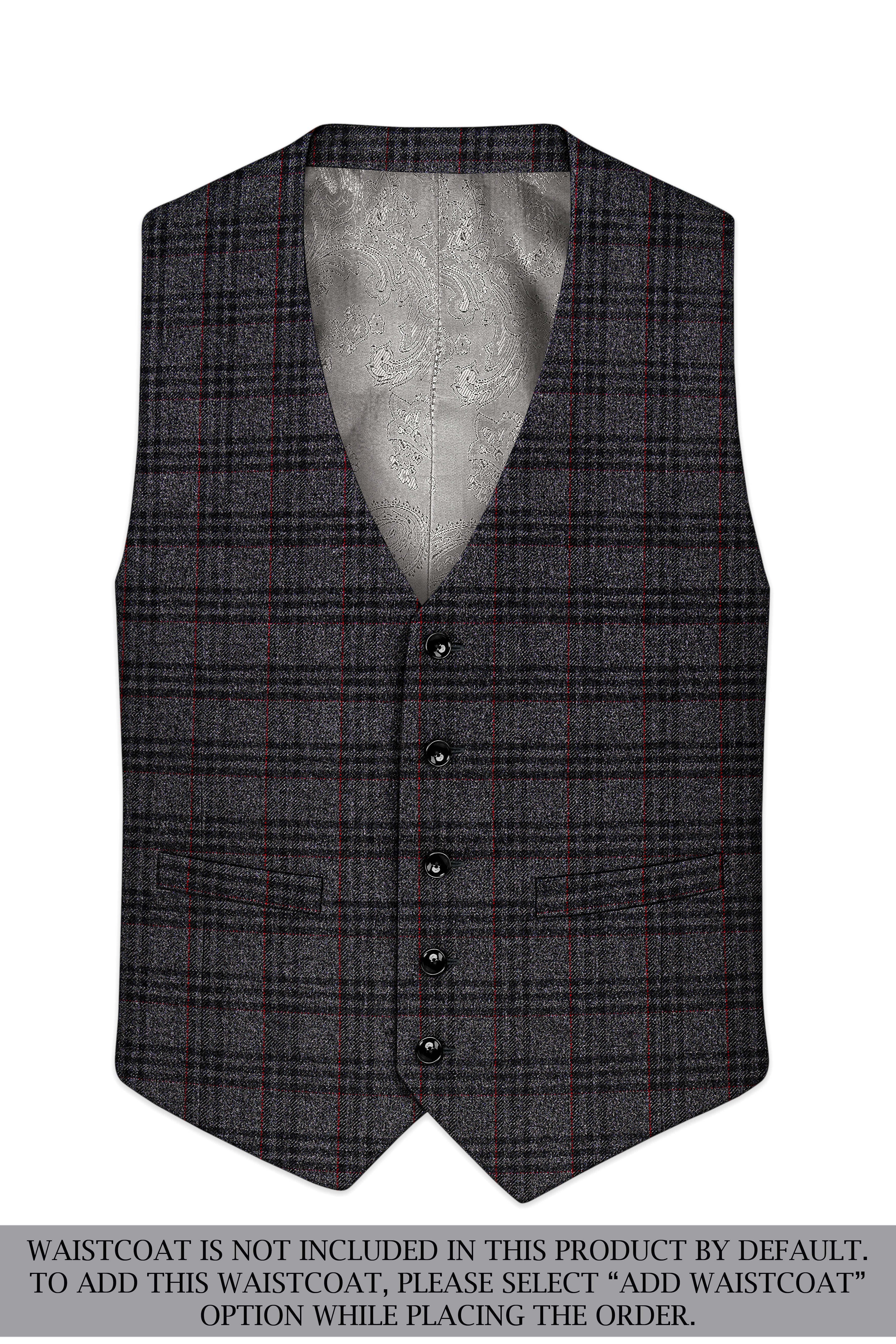 Velours-Ship Gray Plaid Tweed Double Breasted Suits