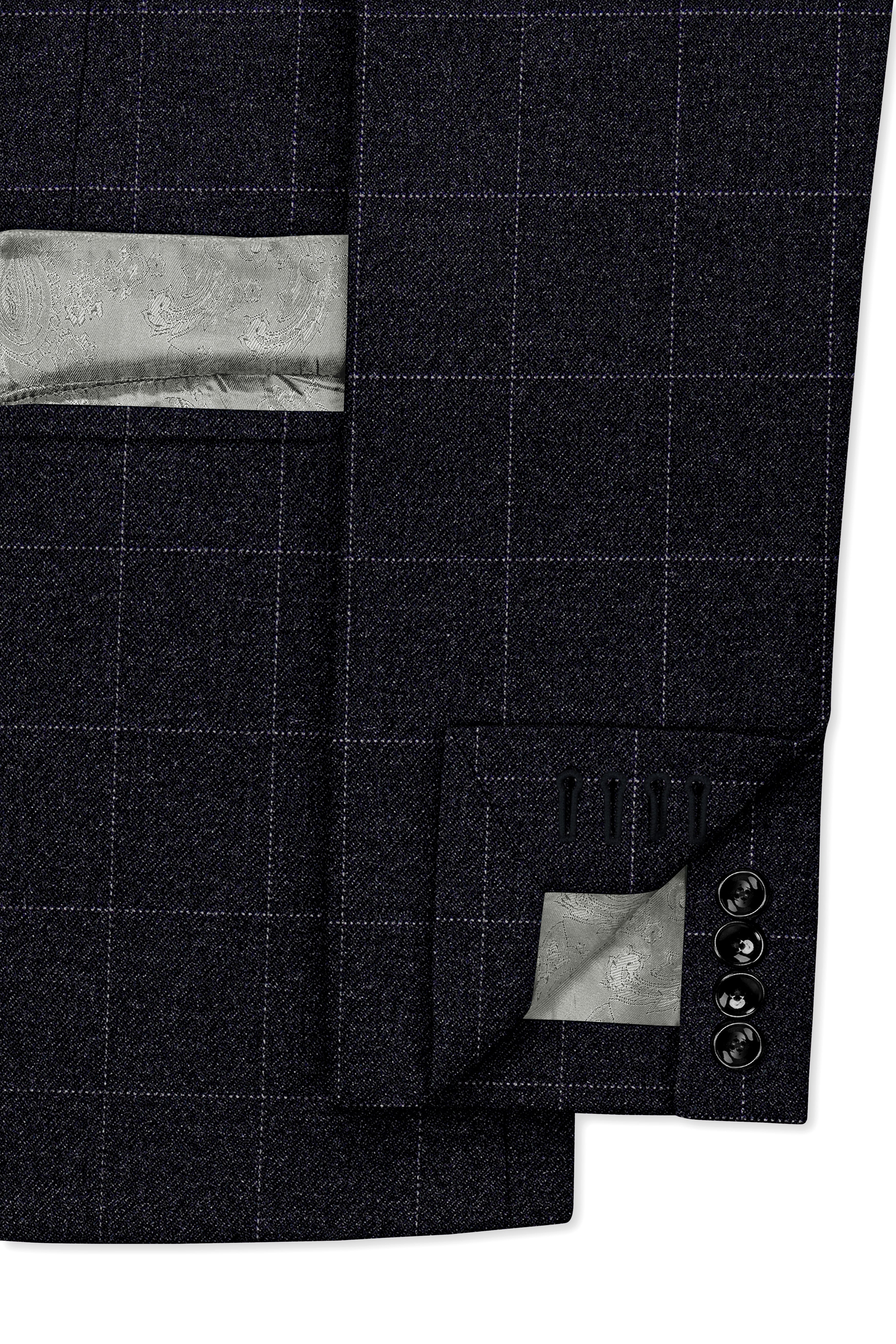 Fenrir-Shark Gray windowpane Tweed Double Breasted Suits