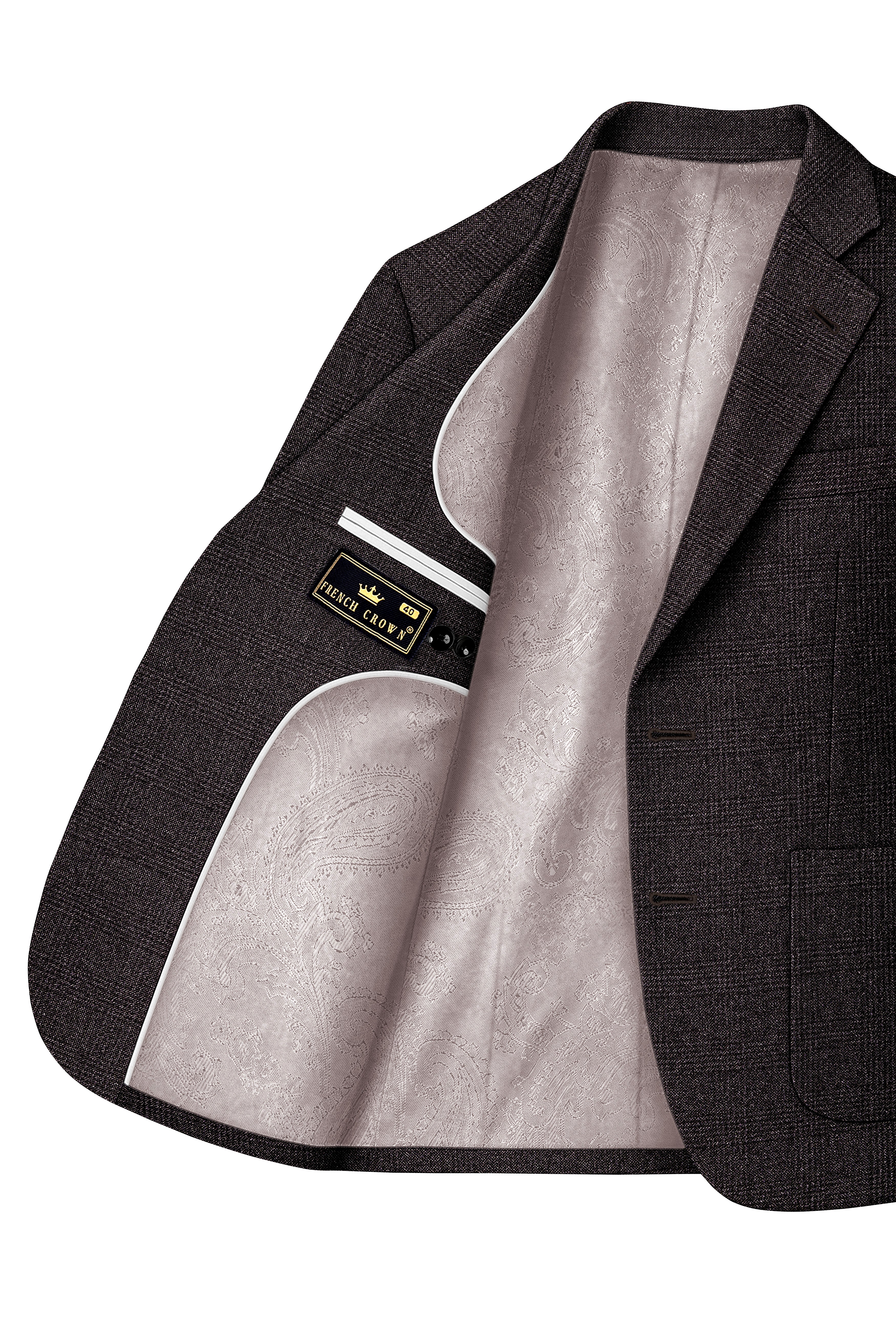 Bruno-Chicago Brown Wales Plaid Tweed Single Breasted Sports Suits