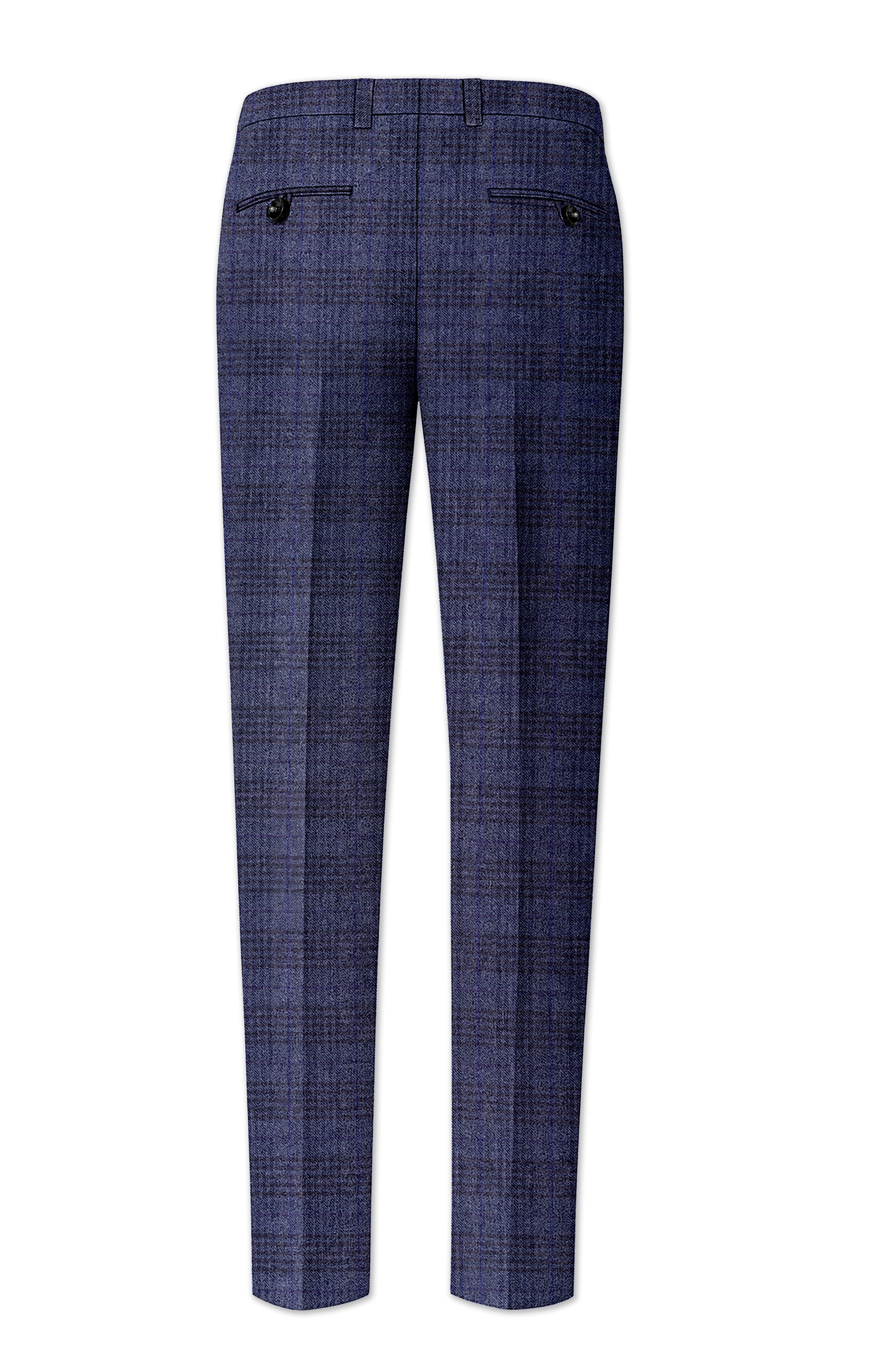 Horizon-Martinique Blue windowpane Tweed Single Breasted Sports Suits