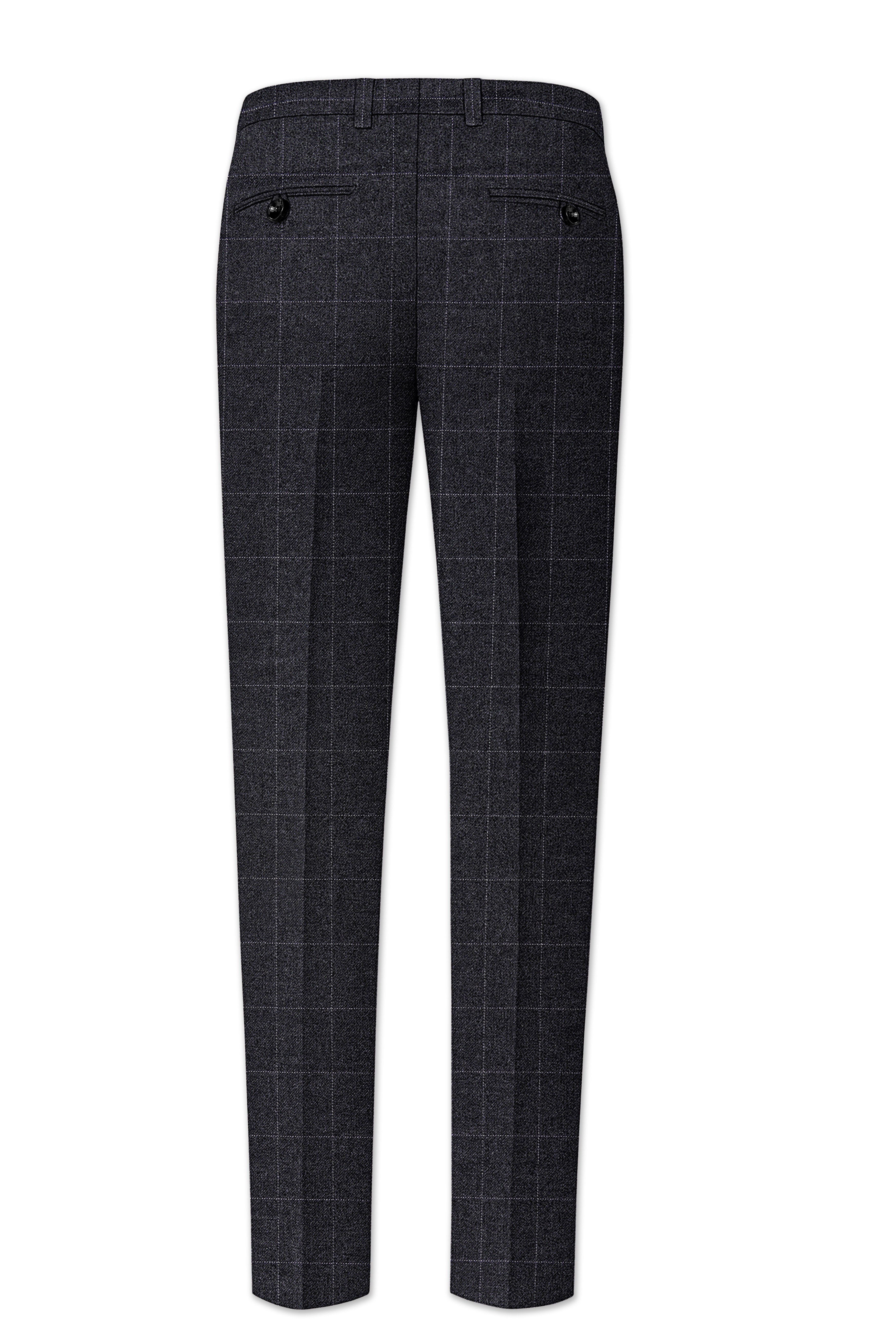Fenrir-Shark Gray windowpane Tweed Single Breasted Sports Suits