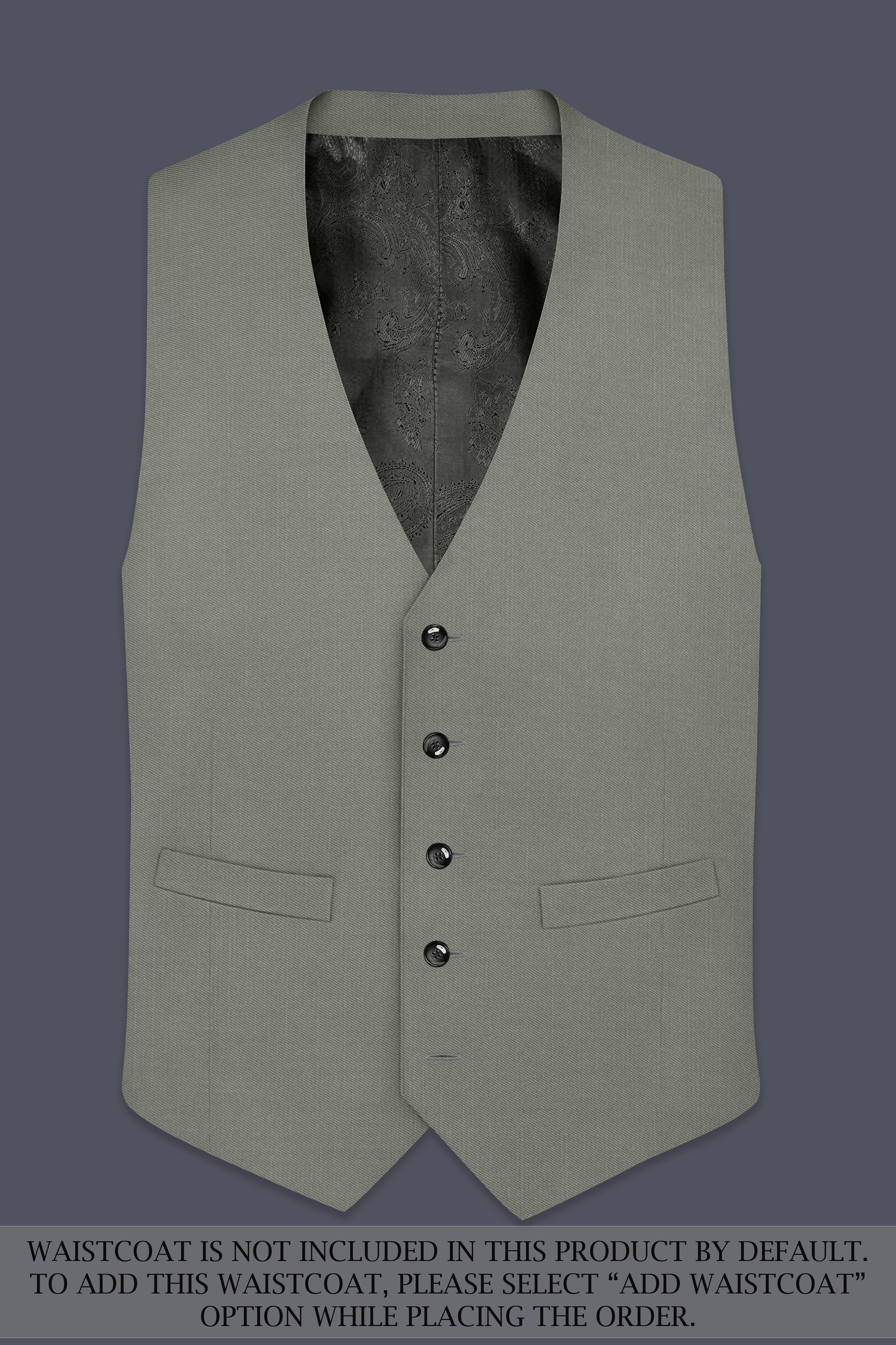 Verdure-Sage Green Wool Rich Peak Lapel Tuxedo Slight Stretch Suits