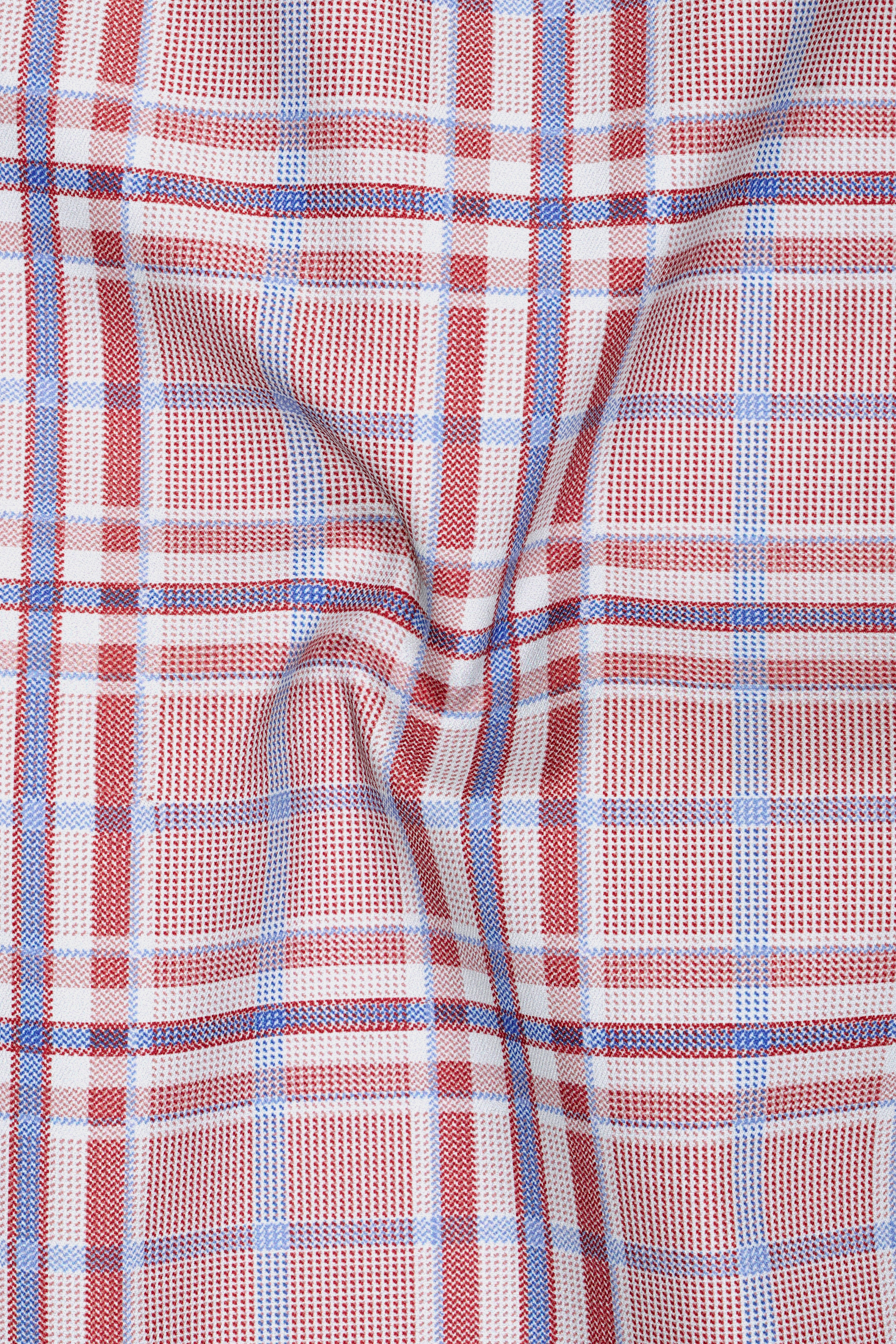 Velour-Turkish Rose Pink And Wild Blue Plaid Wool Rich Single Breasted Suit