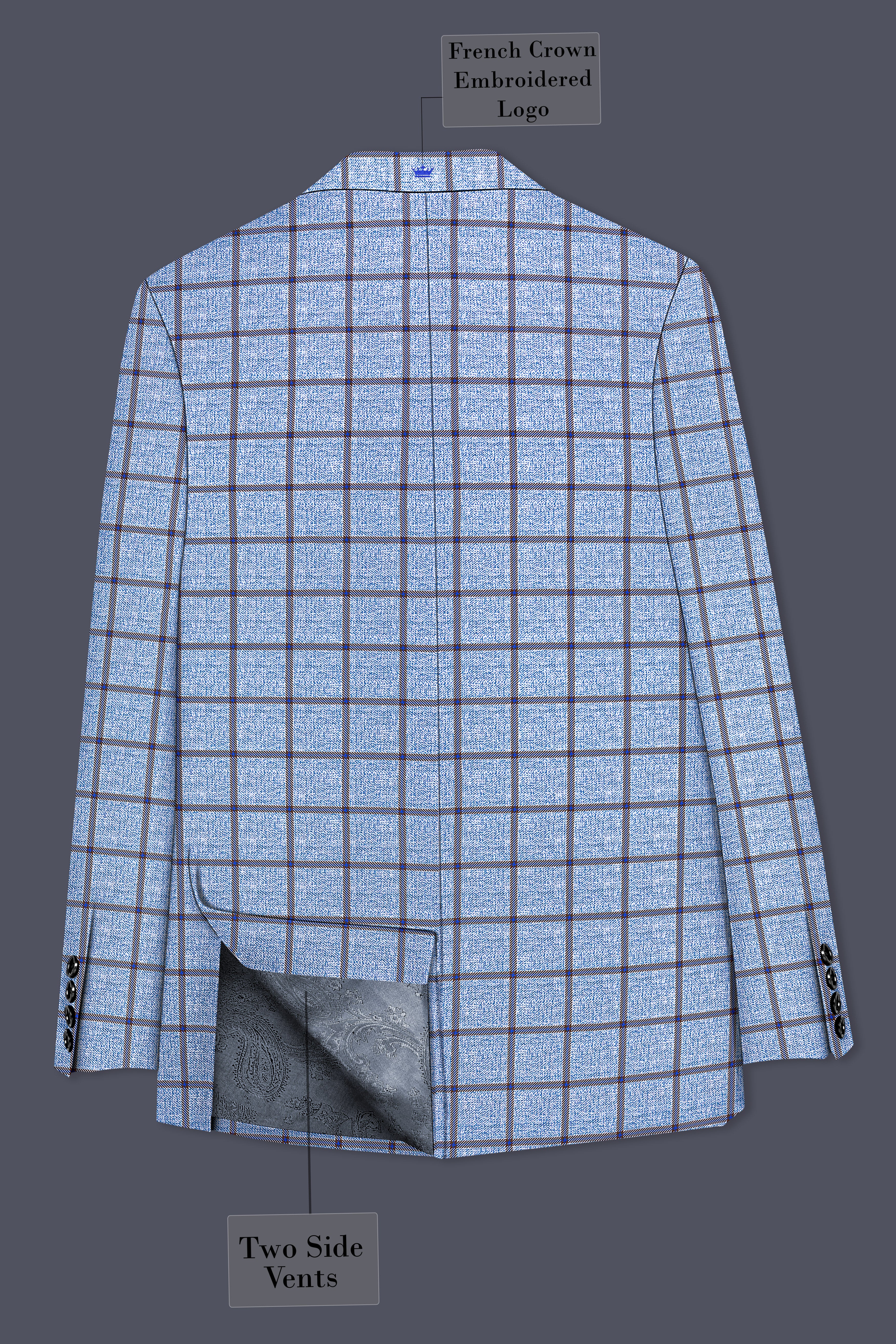 Mistrel-Spun Pearl Blue Windows Wool Rich Double Breasted Suit