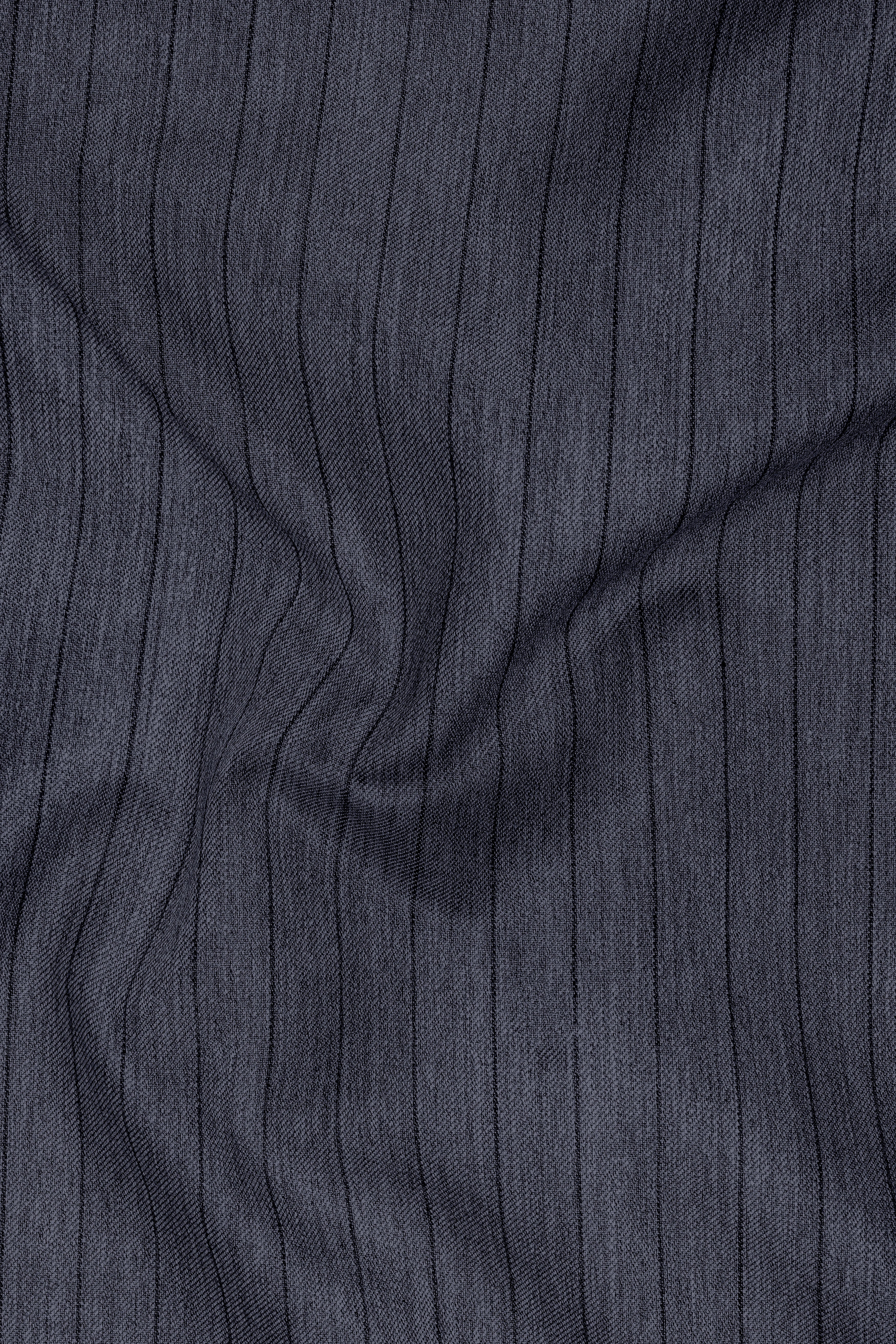 Azurion-Ninja Blue Pin Striped Wool Rich Slight Stretch Bandhgala Suit