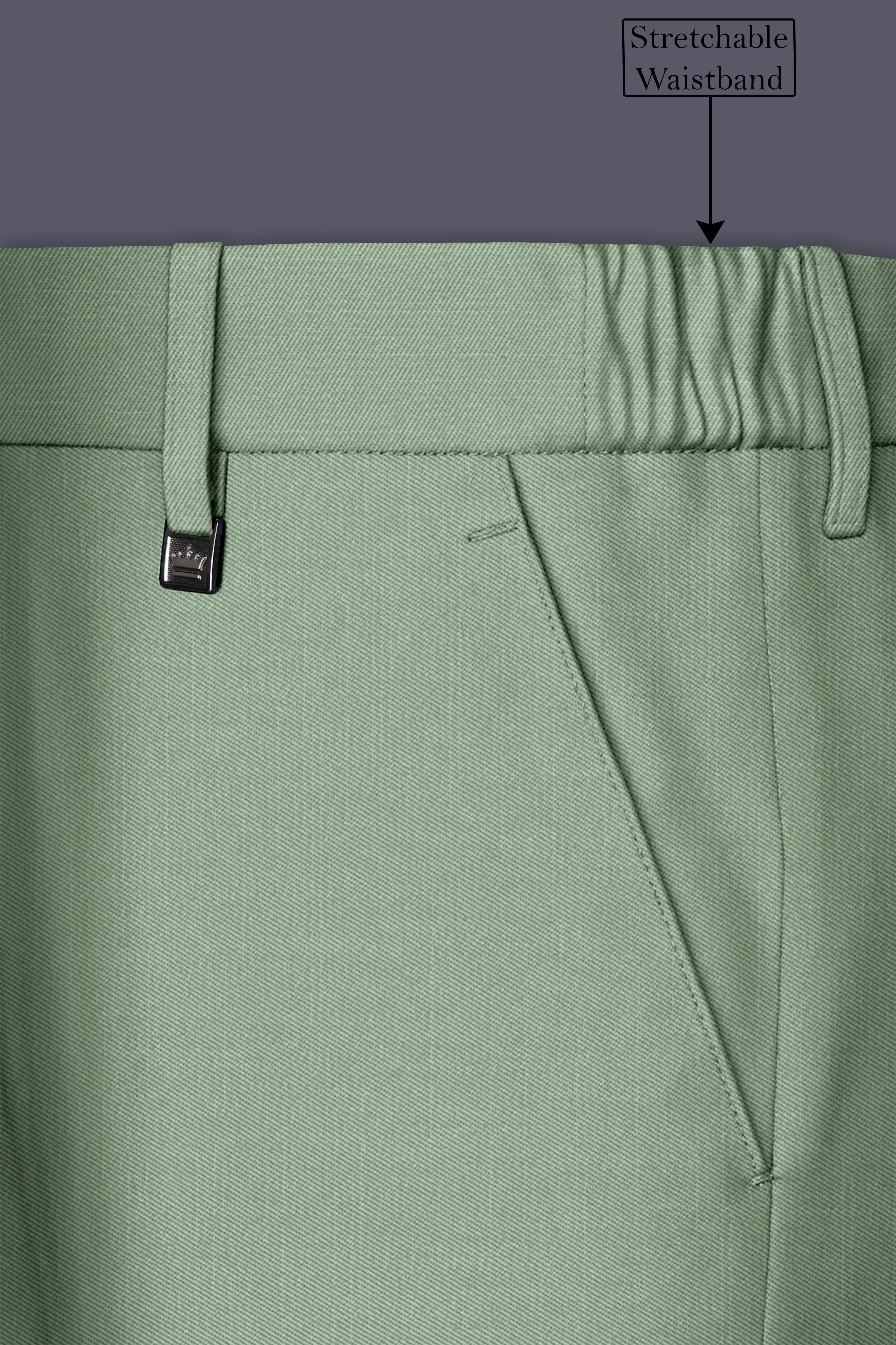 Basil-Spanish Green Wool Rich Slight Stretch Single Breasted Suit