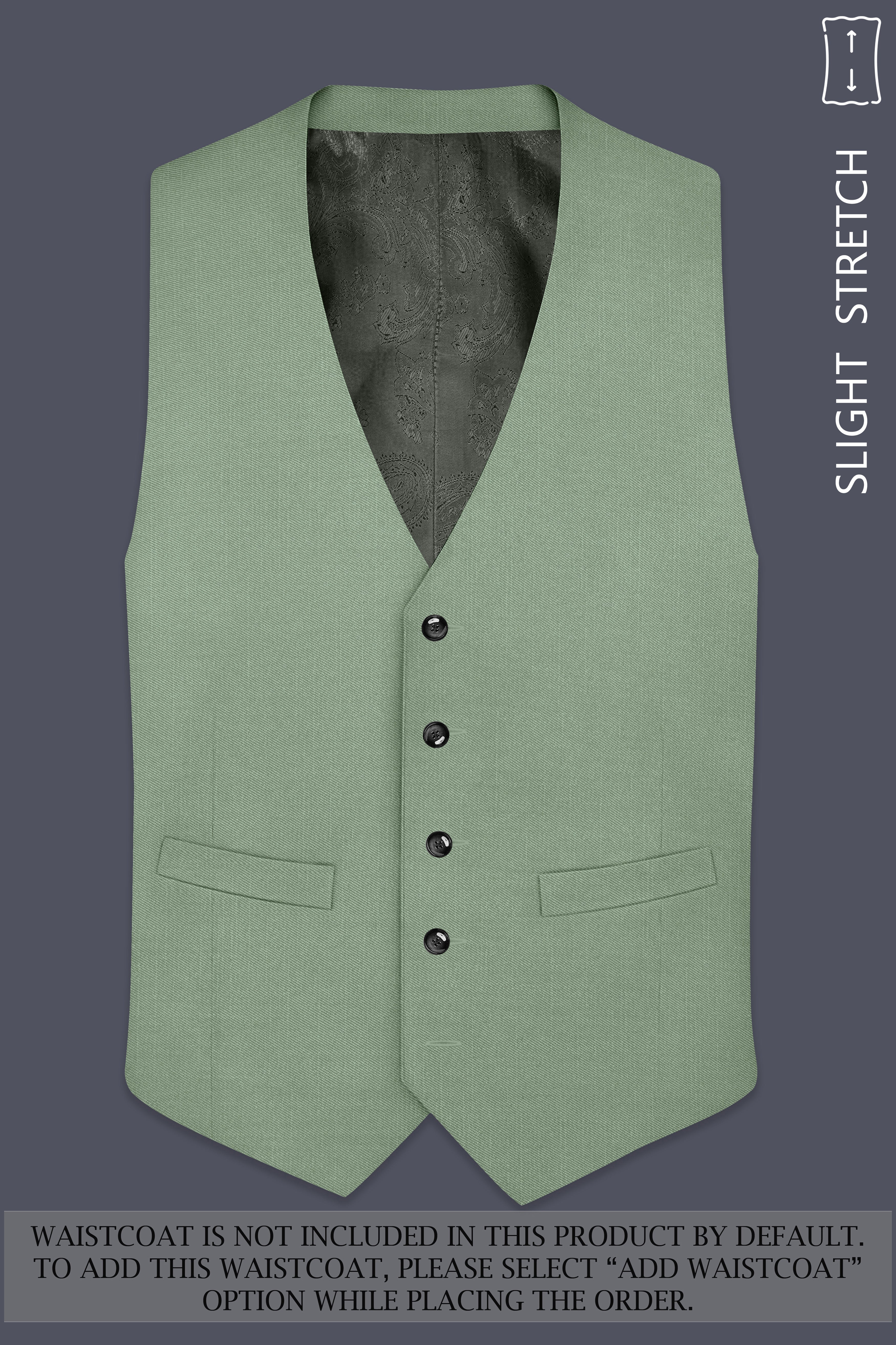 Basil-Spanish Green Wool Rich Slight Stretch Single Breasted Suit