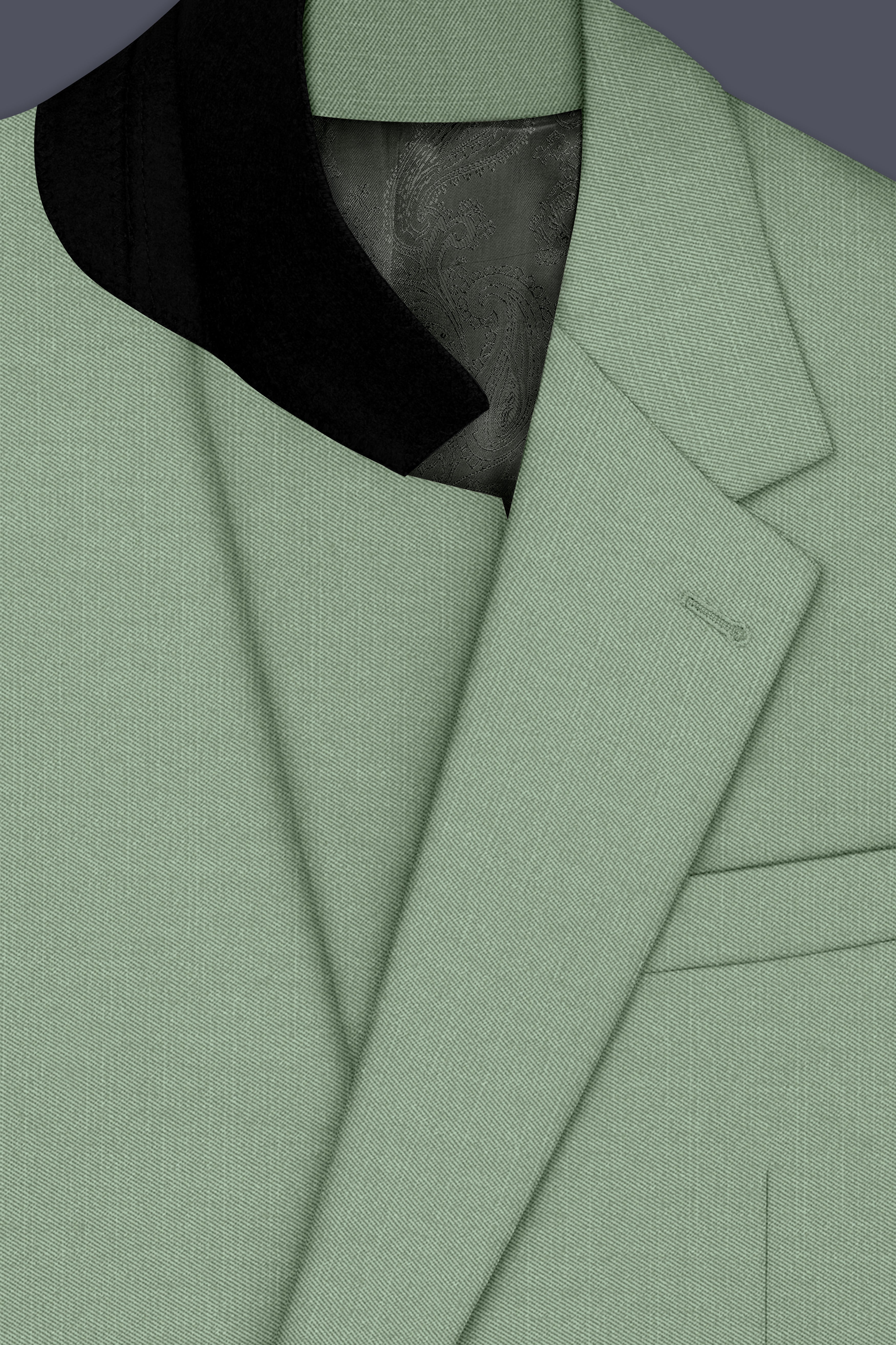 Basil-Spanish Green Wool Rich Slight Stretch Single Breasted Suit